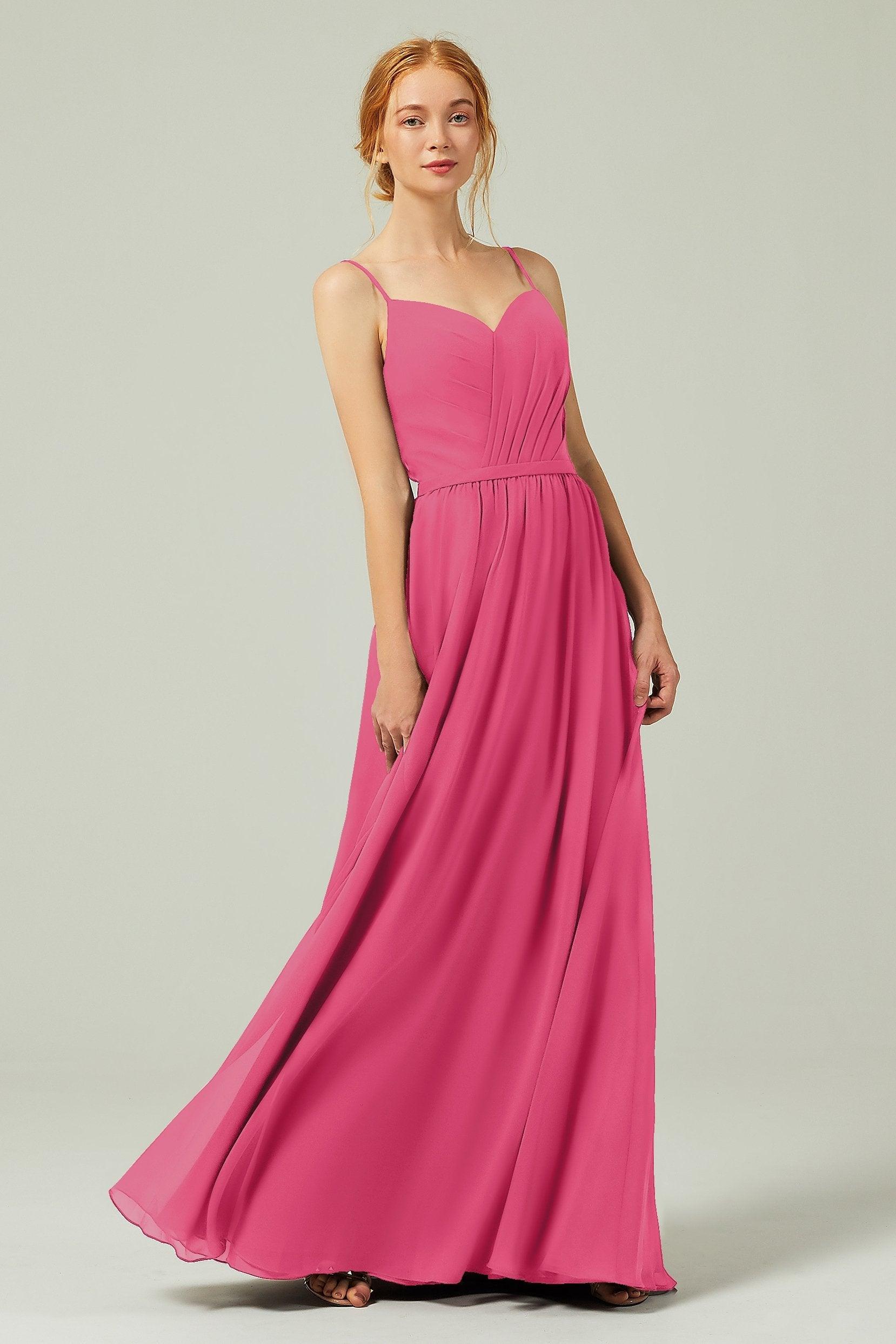 A-Line Floor Length Chiffon Bridesmaid Dress CB0296 - COCOMELODY