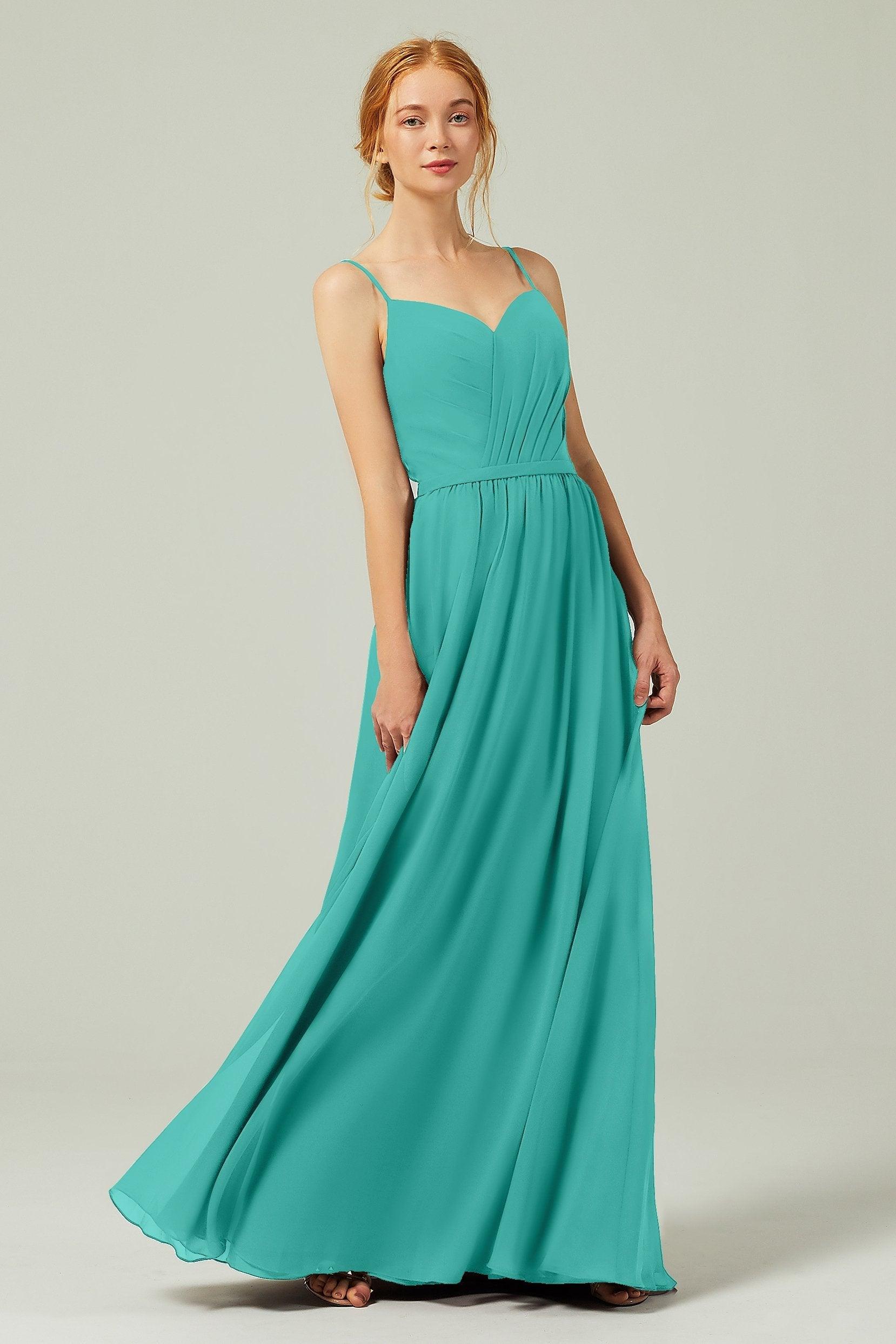 A-Line Floor Length Chiffon Bridesmaid Dress CB0296 - COCOMELODY