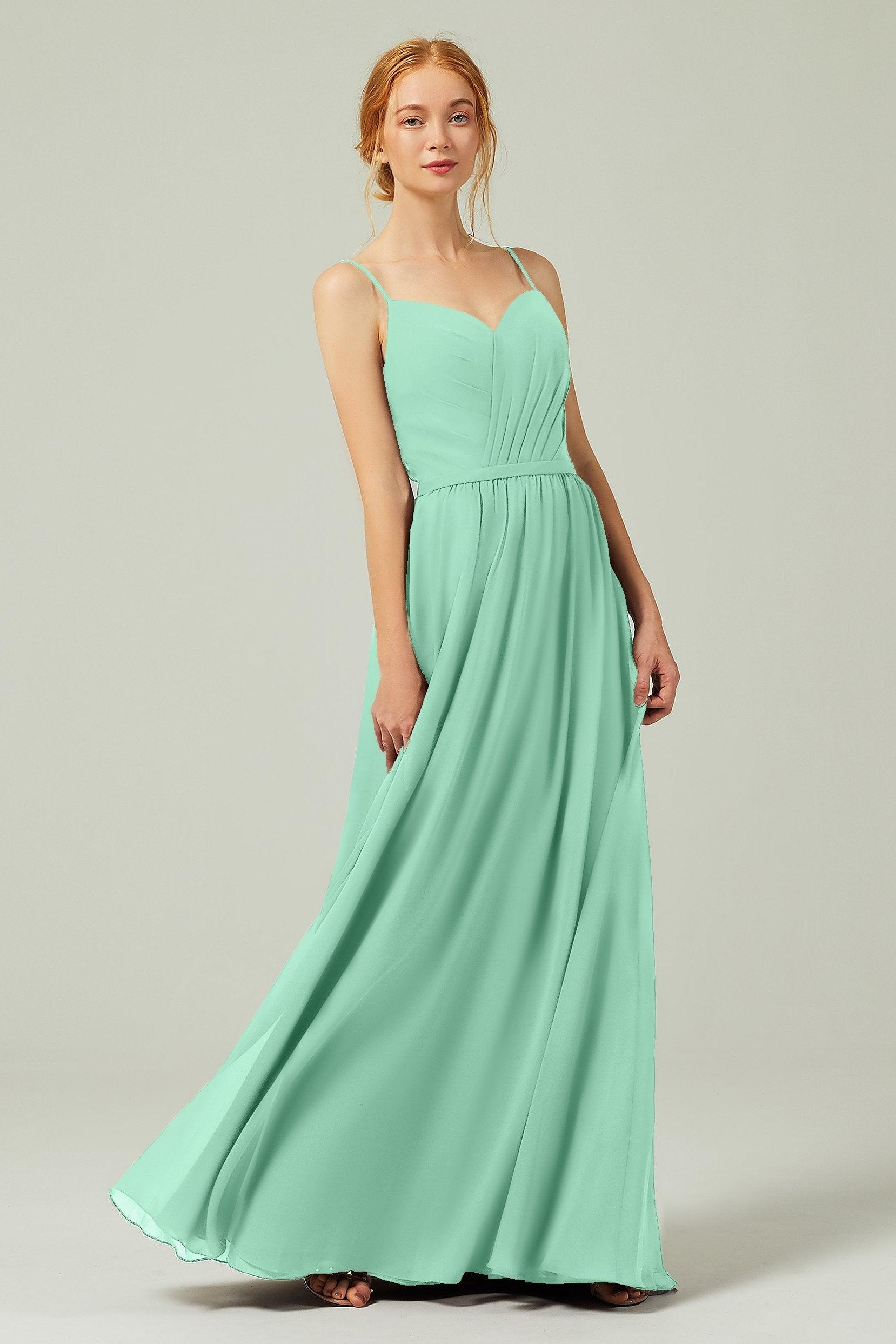 A-Line Floor Length Chiffon Bridesmaid Dress CB0296 - COCOMELODY