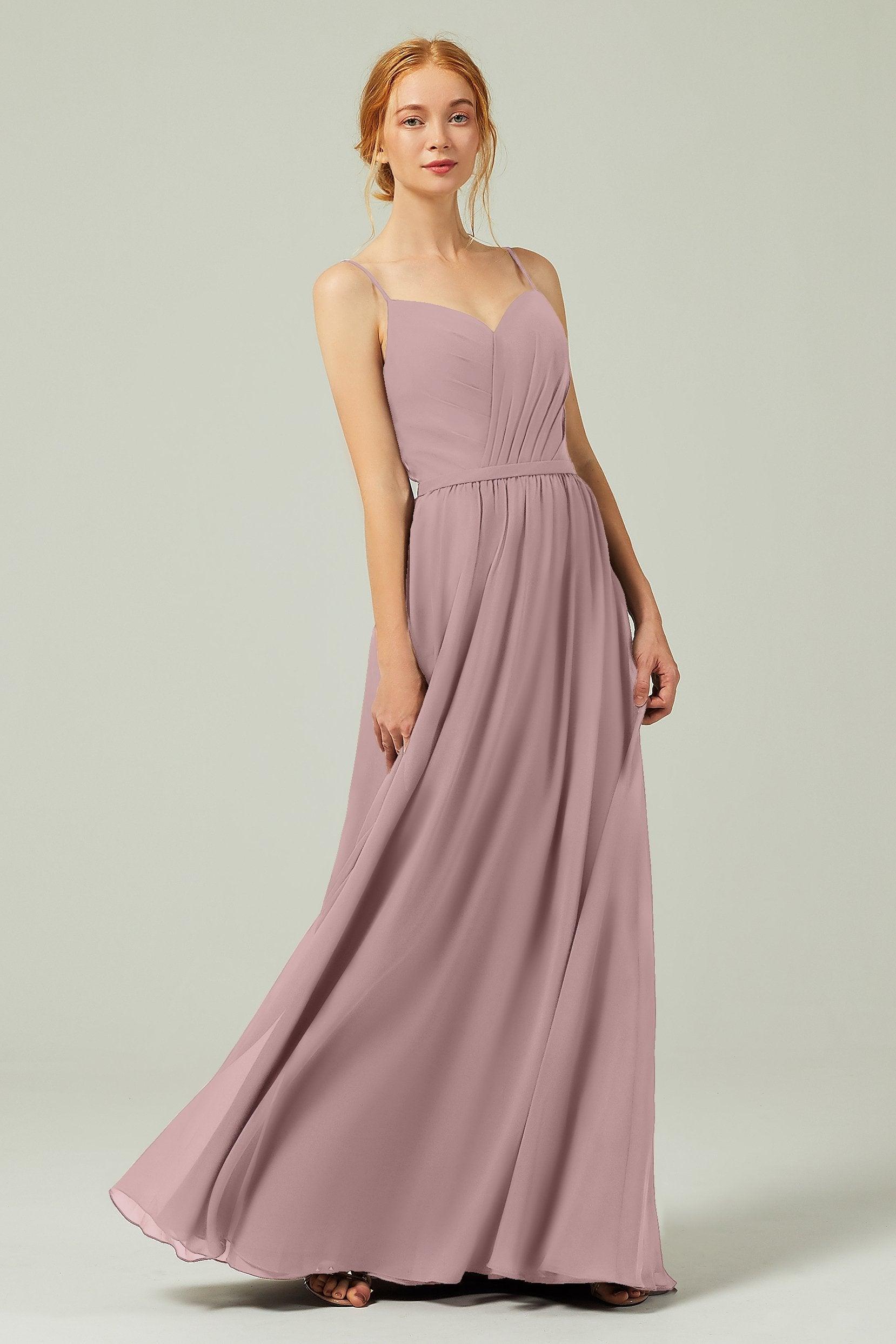 A-Line Floor Length Chiffon Bridesmaid Dress CB0296 - COCOMELODY
