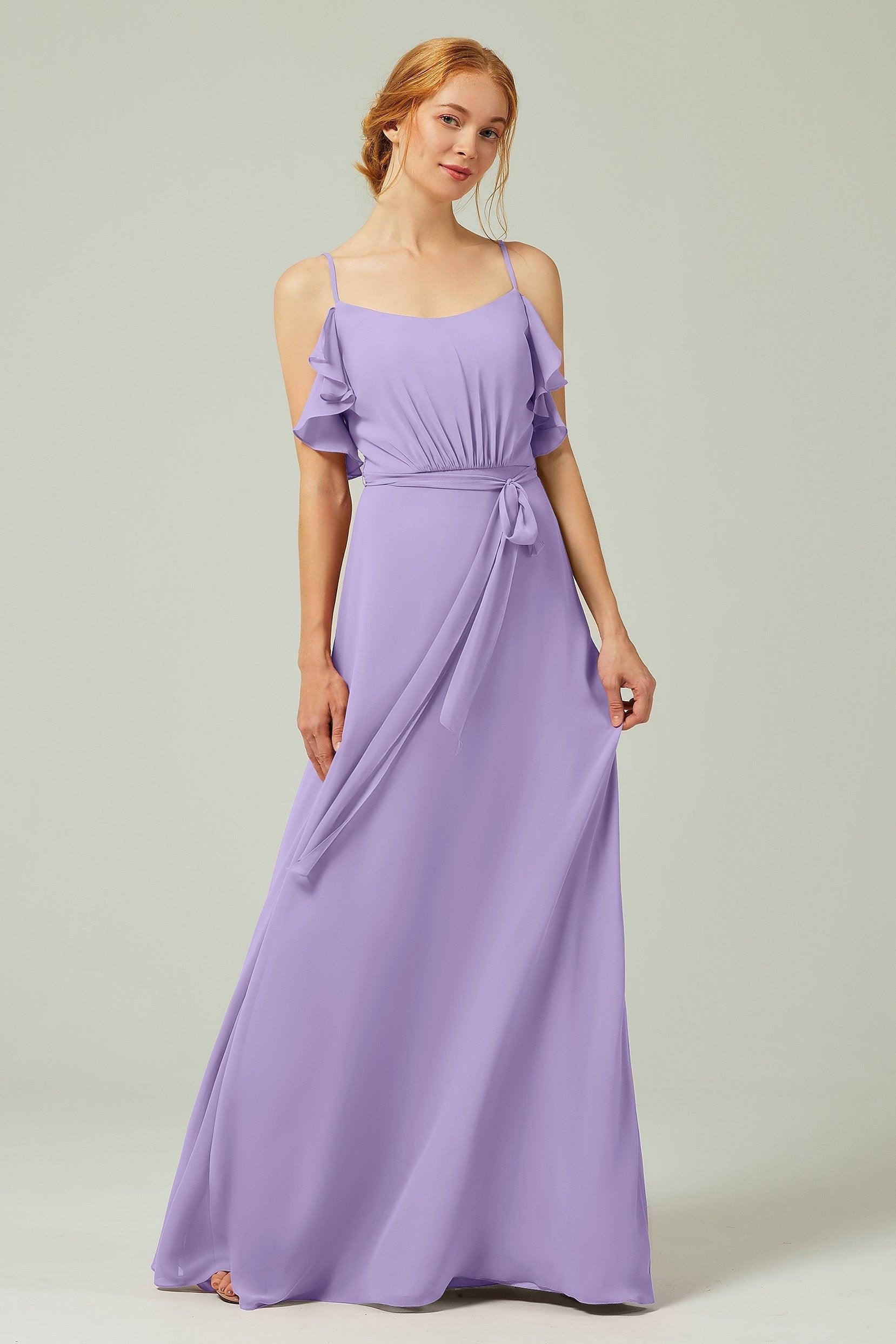 A-Line Floor Length Chiffon Bridesmaid Dress CB0299 - COCOMELODY