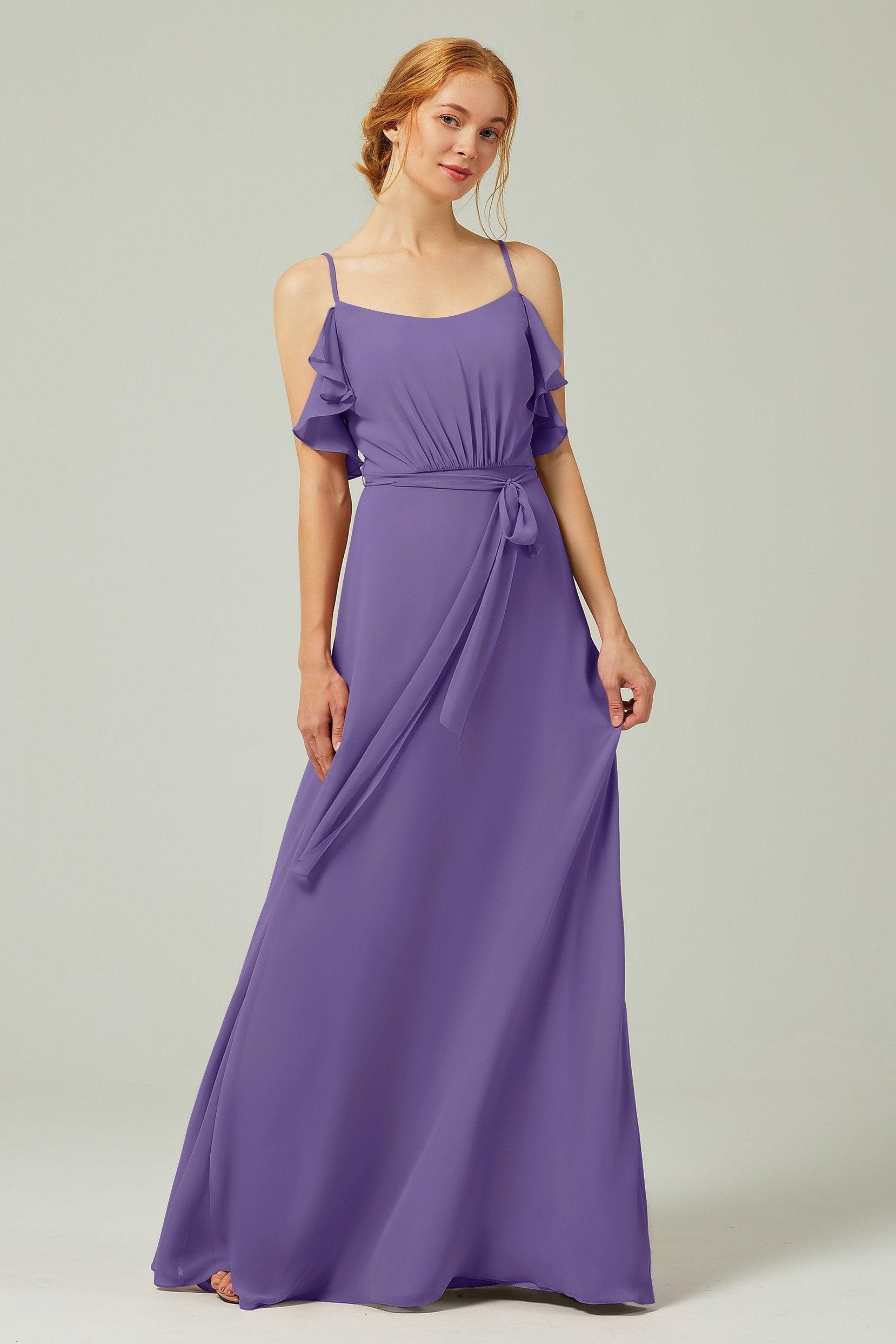 A-Line Floor Length Chiffon Bridesmaid Dress CB0299 - COCOMELODY