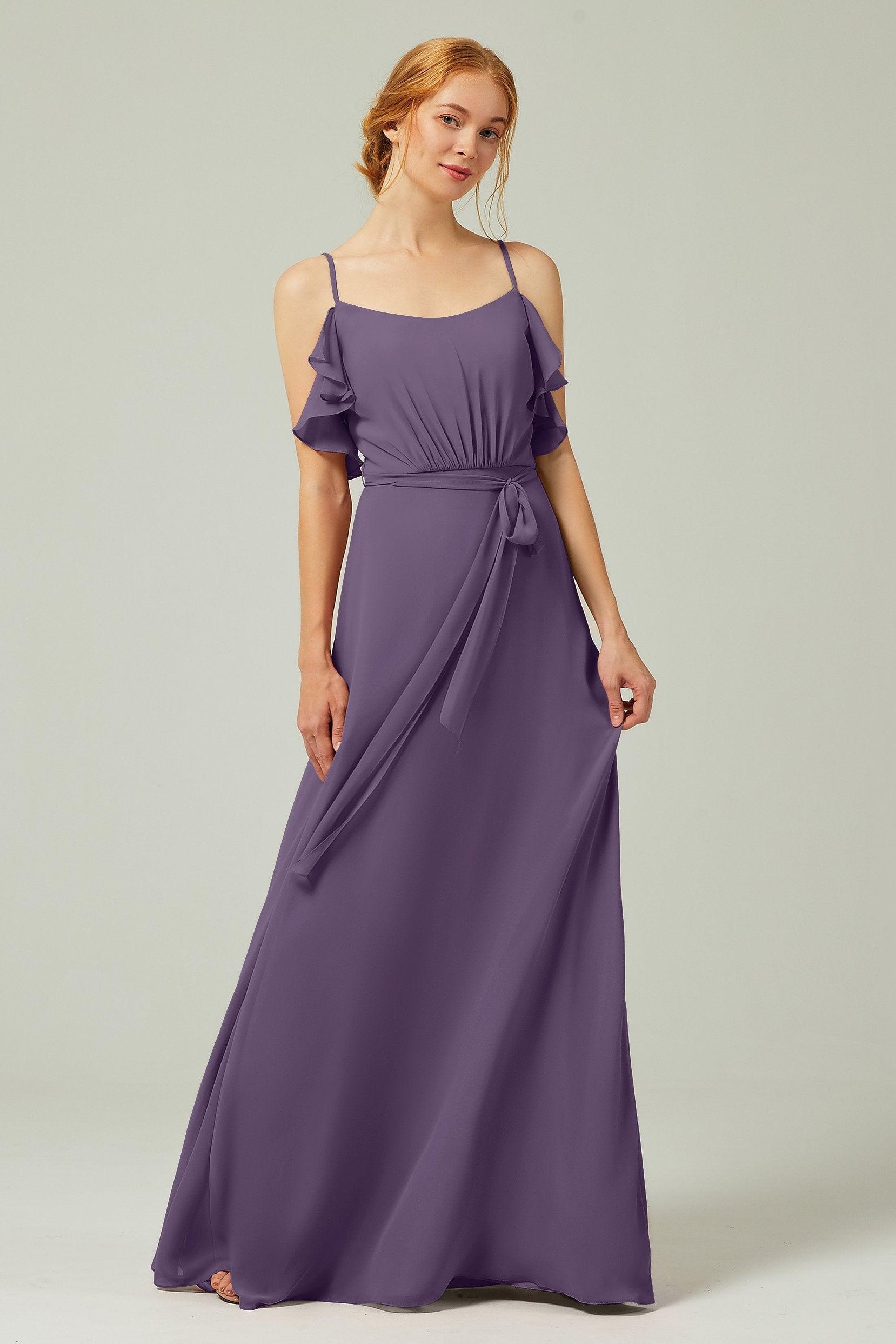 A-Line Floor Length Chiffon Bridesmaid Dress CB0299 - COCOMELODY