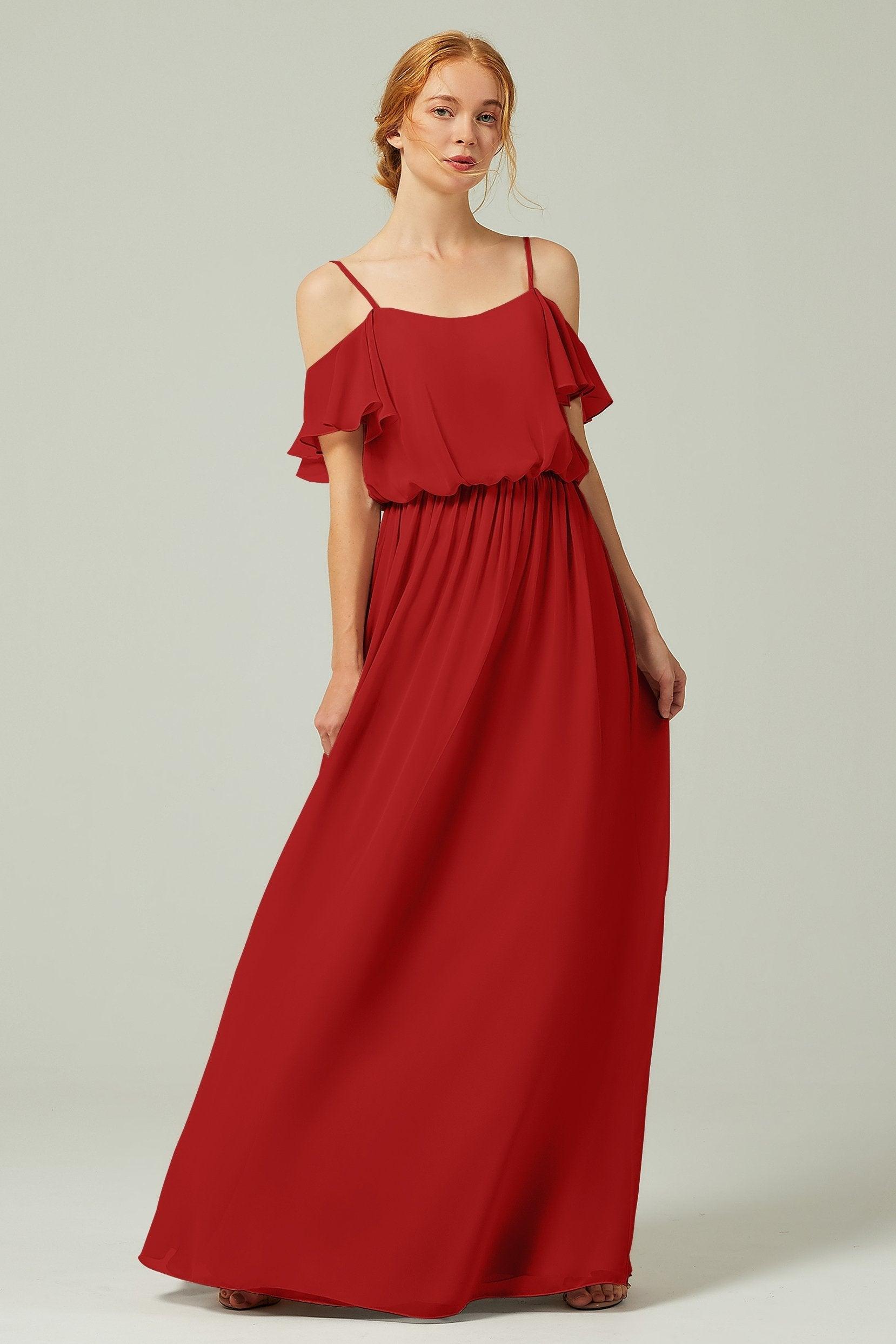 A-Line Floor Length Chiffon Bridesmaid Dress CB0300 - COCOMELODY