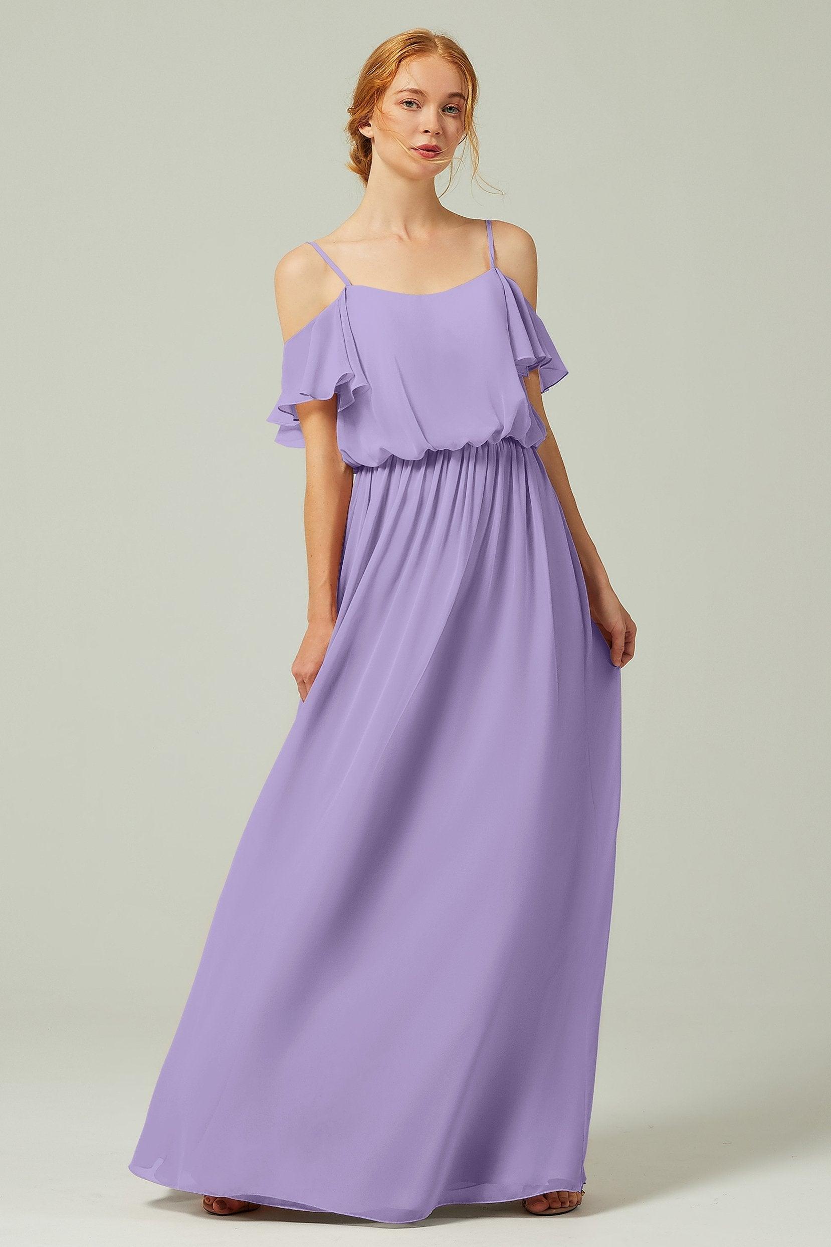 A-Line Floor Length Chiffon Bridesmaid Dress CB0300 - COCOMELODY