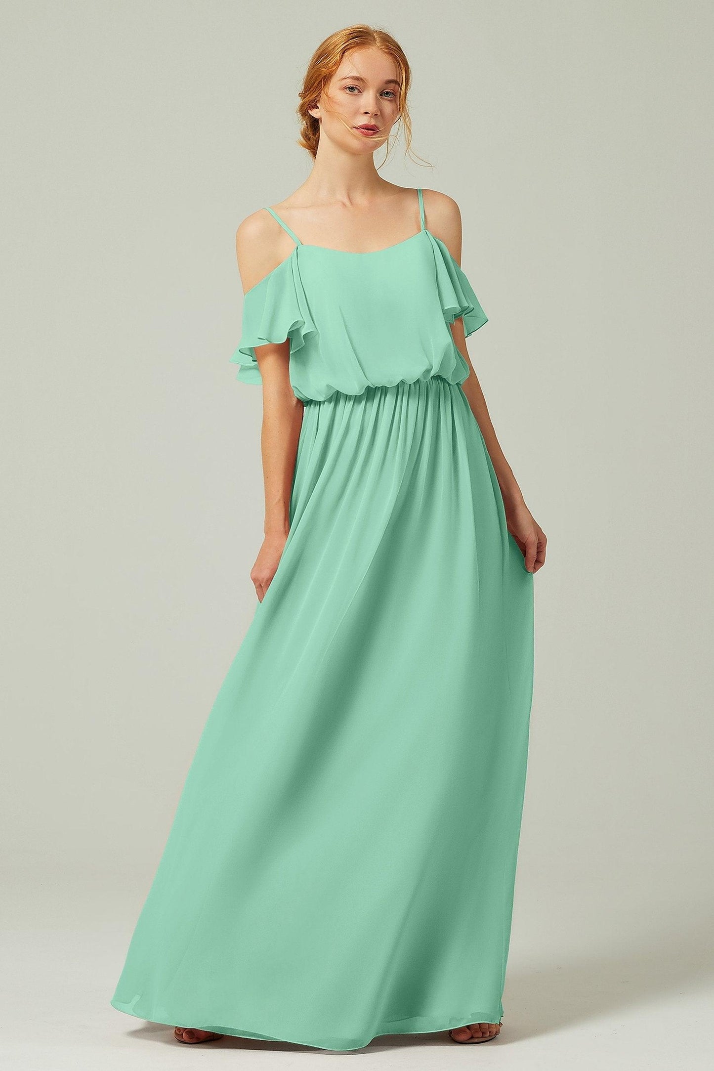 A-Line Floor Length Chiffon Bridesmaid Dress CB0300 - COCOMELODY