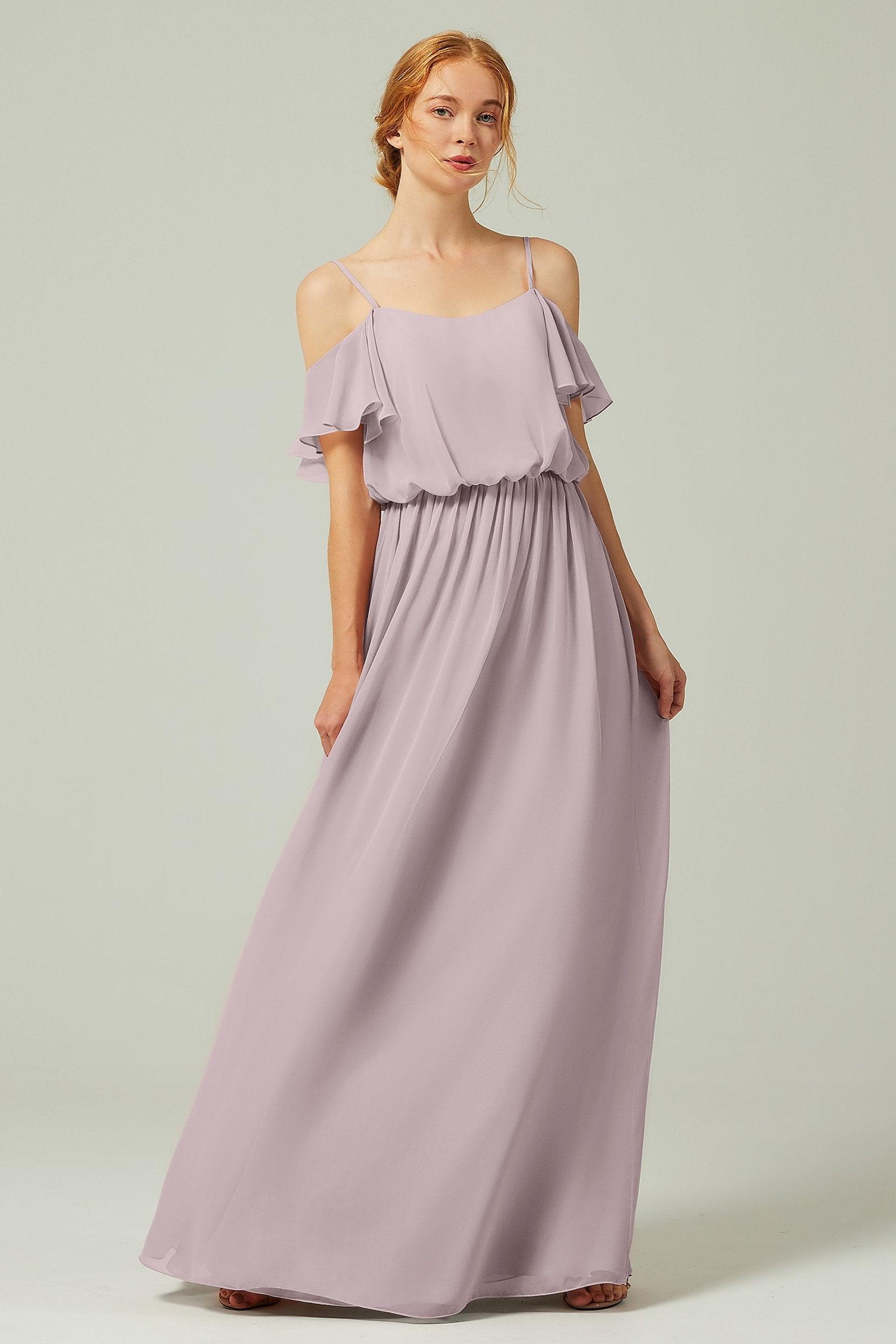 A-Line Floor Length Chiffon Bridesmaid Dress CB0300 - COCOMELODY