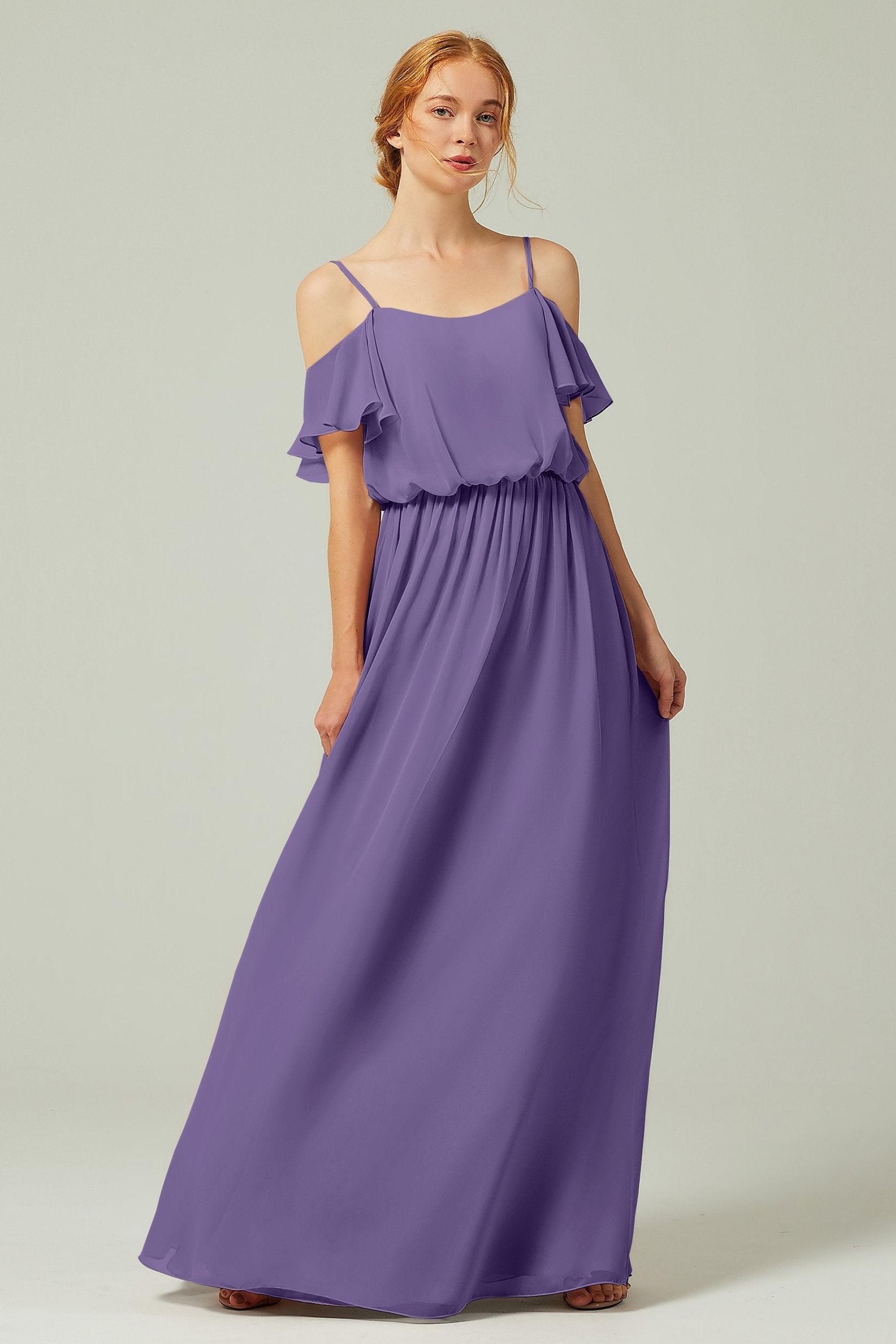 A-Line Floor Length Chiffon Bridesmaid Dress CB0300 - COCOMELODY