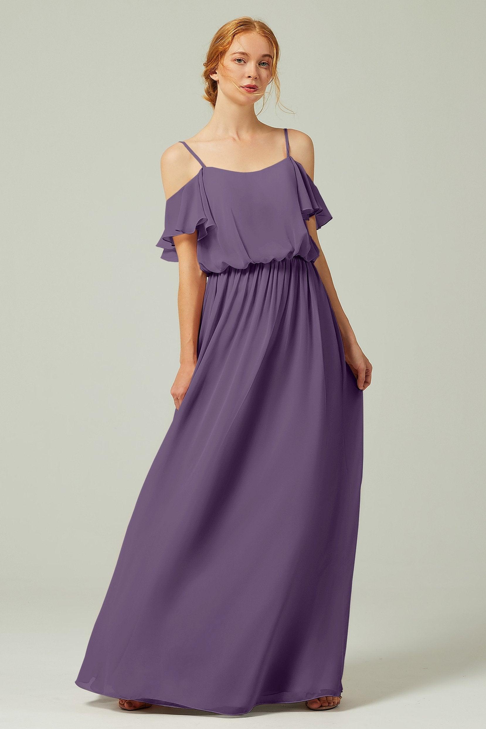 A-Line Floor Length Chiffon Bridesmaid Dress CB0300 - COCOMELODY