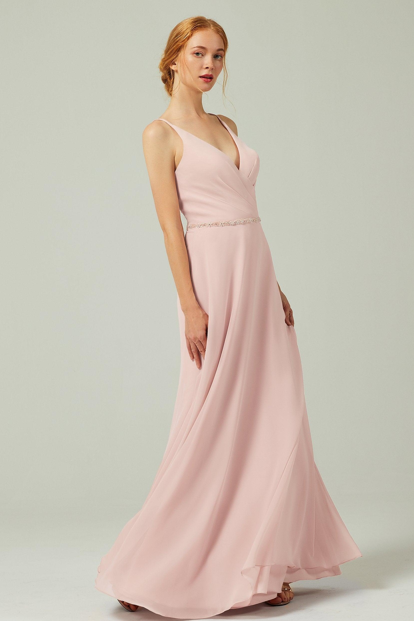 A-Line Floor Length Chiffon Bridesmaid Dress CB0303 - COCOMELODY