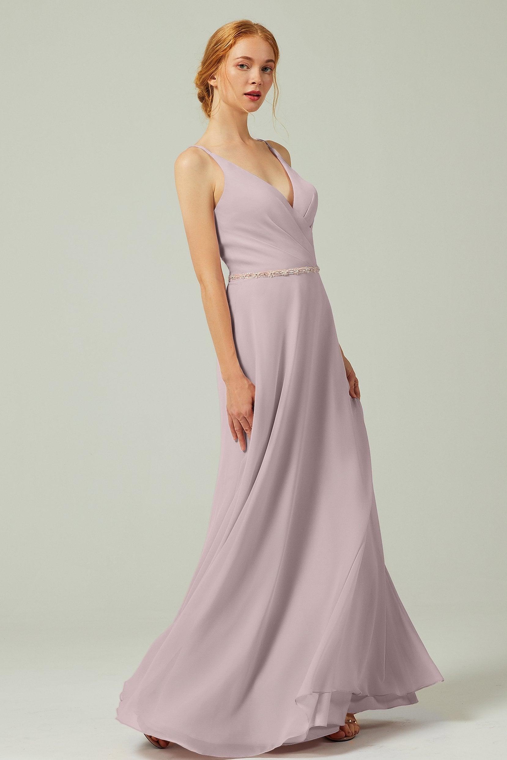 A-Line Floor Length Chiffon Bridesmaid Dress CB0303 - COCOMELODY