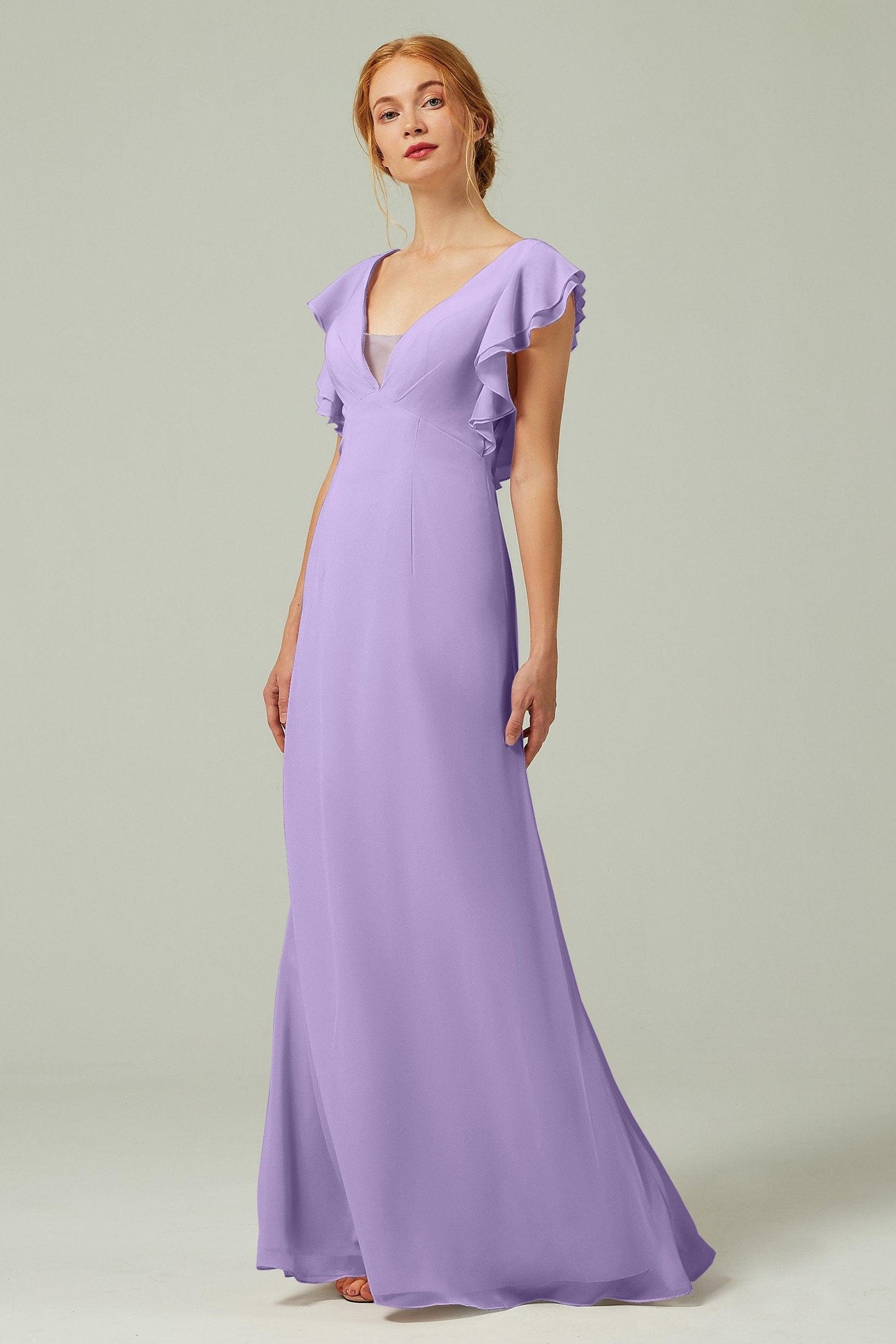 Sheath-Column Floor Length Chiffon Bridesmaid Dress CB0304 - COCOMELODY