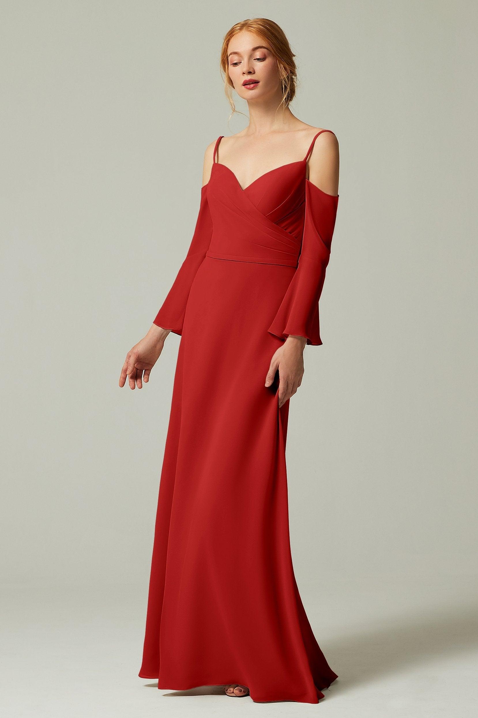 A-Line Floor Length Chiffon Bridesmaid Dress CB0307 - COCOMELODY