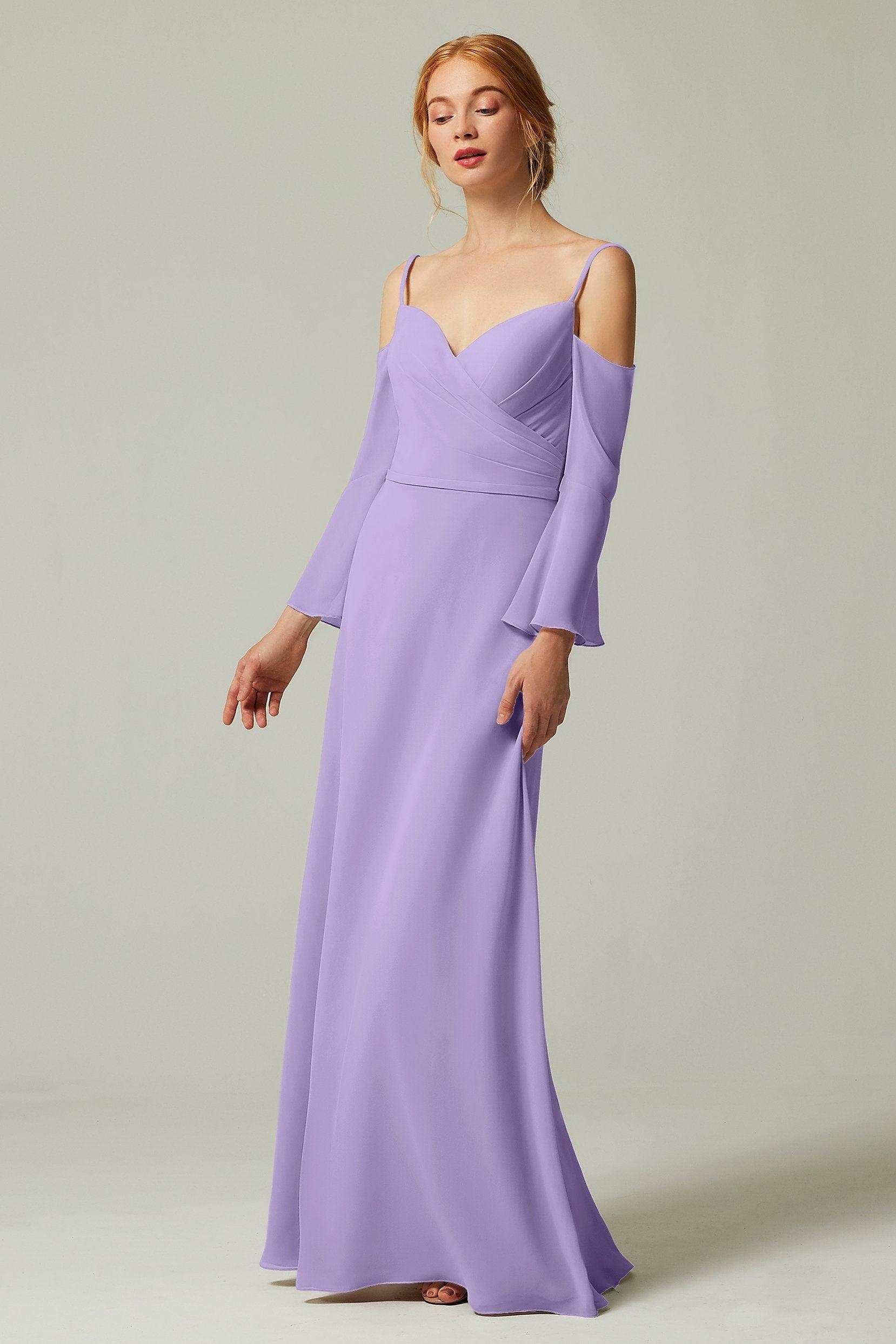 A-Line Floor Length Chiffon Bridesmaid Dress CB0307 - COCOMELODY