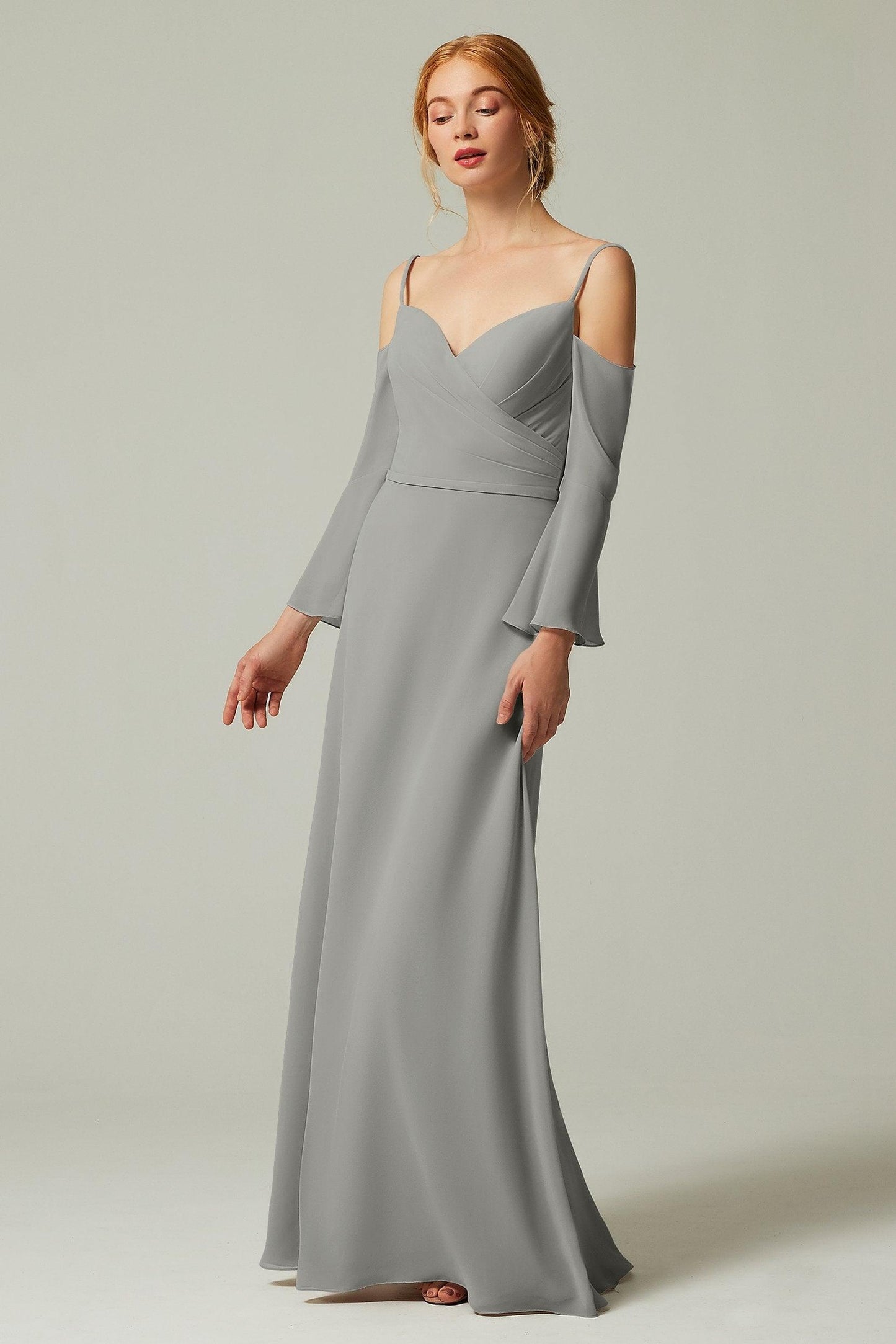 A-Line Floor Length Chiffon Bridesmaid Dress CB0307 - COCOMELODY