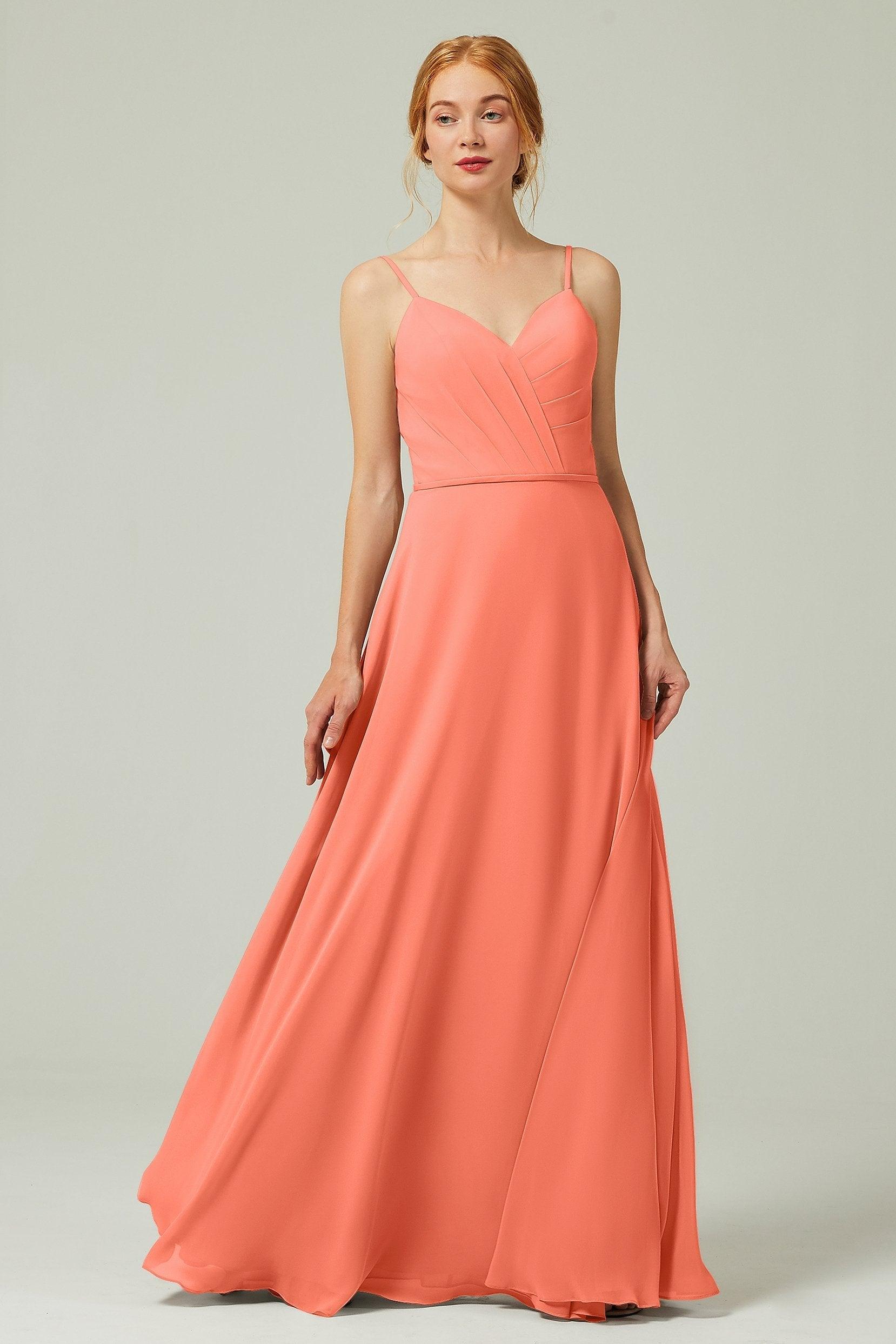 A-Line Floor Length Chiffon Bridesmaid Dress CB0312 - COCOMELODY