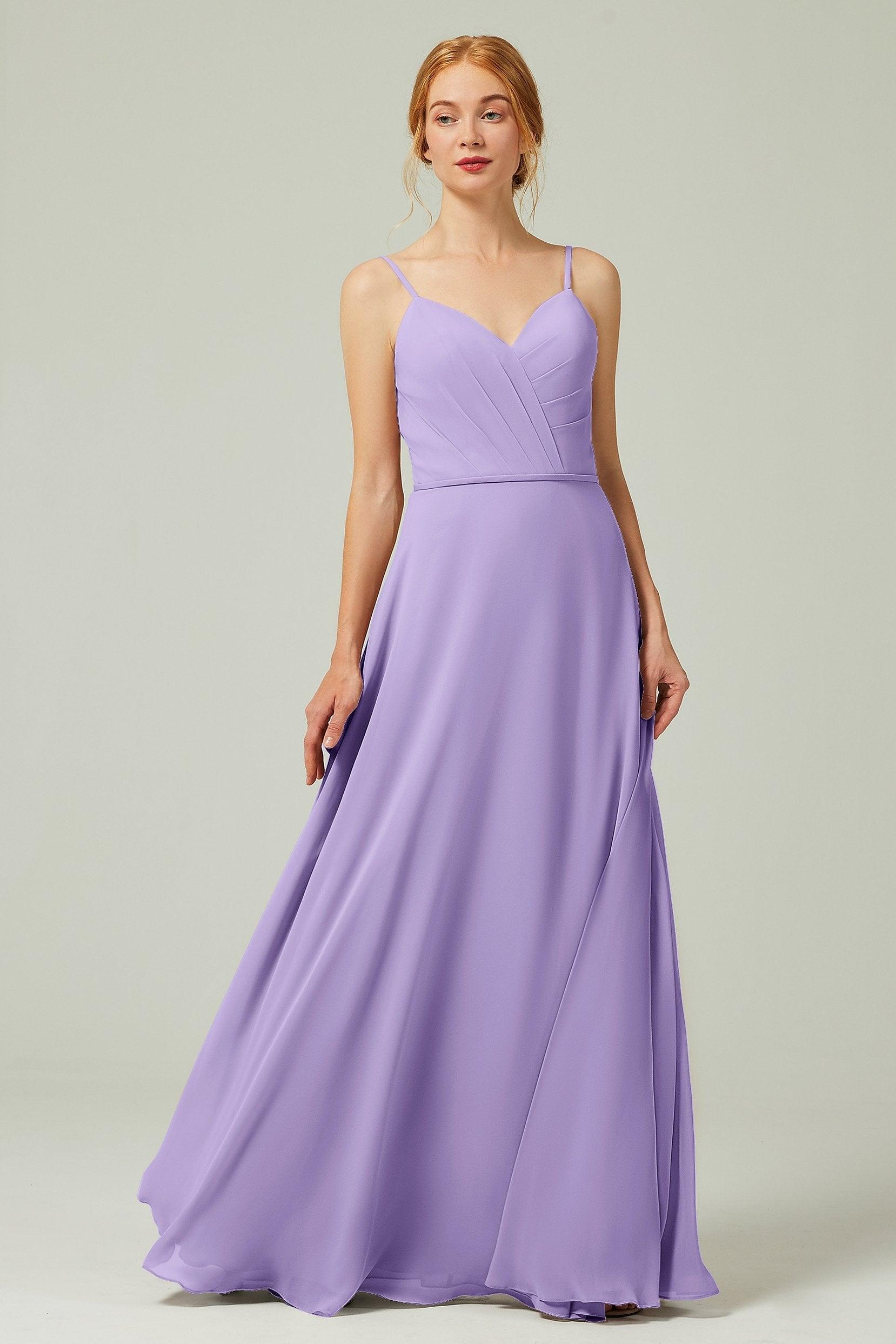 A-Line Floor Length Chiffon Bridesmaid Dress CB0312 - COCOMELODY