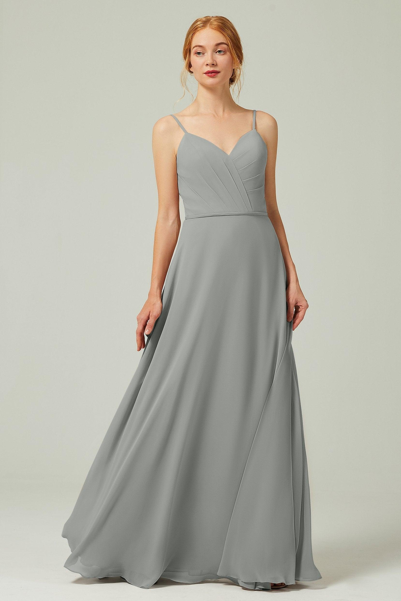 A-Line Floor Length Chiffon Bridesmaid Dress CB0312 - COCOMELODY