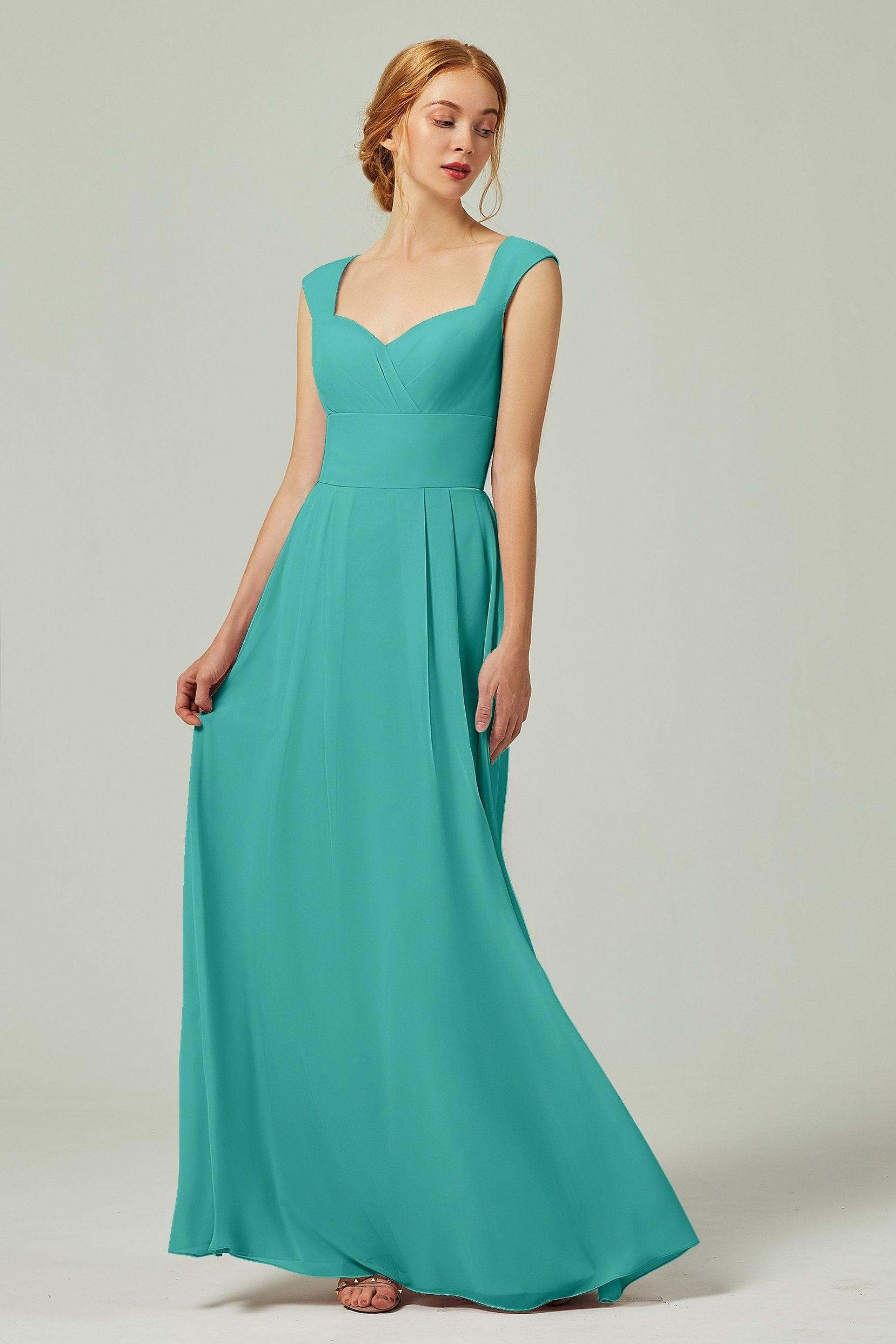 A-Line Floor Length Chiffon Bridesmaid Dress CB0315 - COCOMELODY