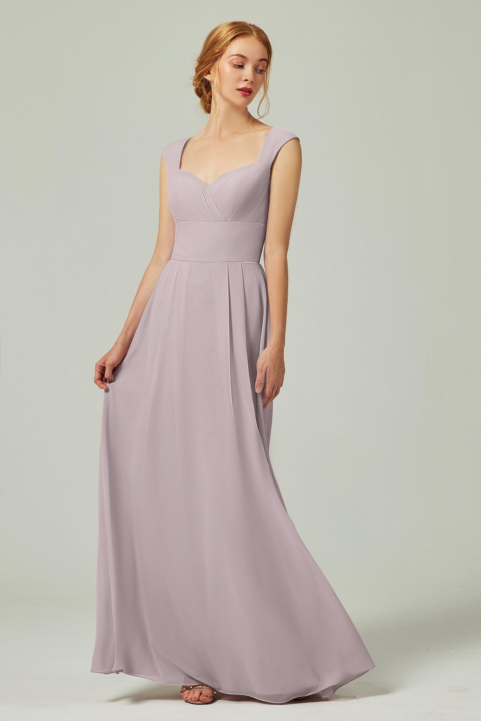 A-Line Floor Length Chiffon Bridesmaid Dress CB0315 - COCOMELODY
