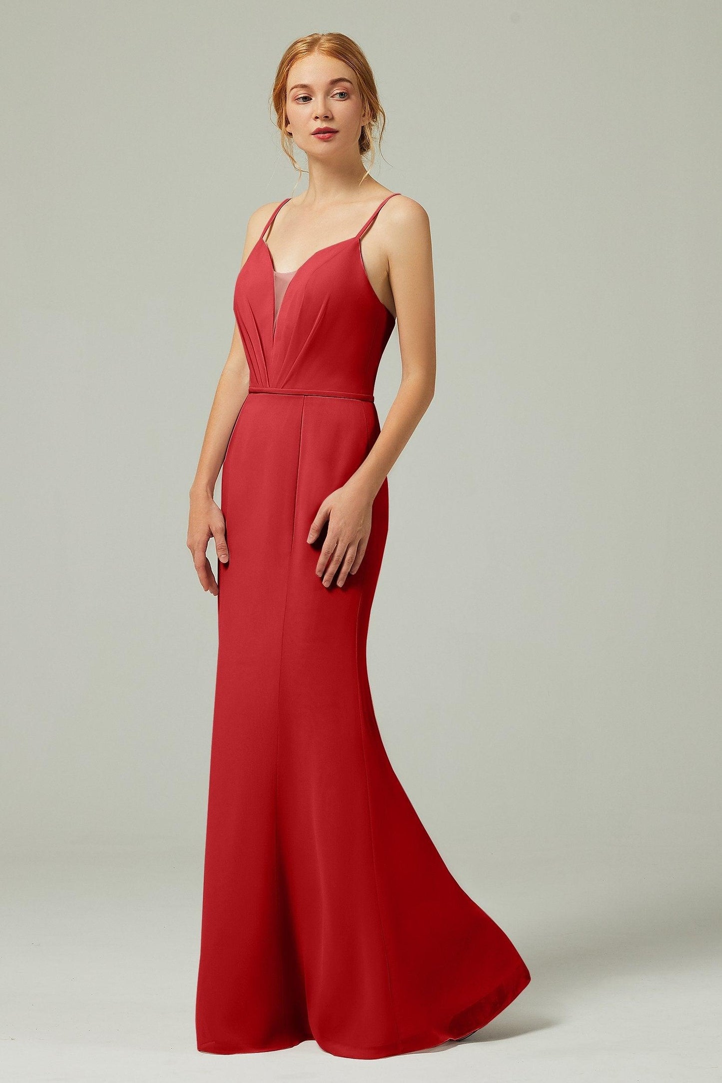 Trumpet-Mermaid Floor Length Chiffon Bridesmaid Dress CB0319 - COCOMELODY