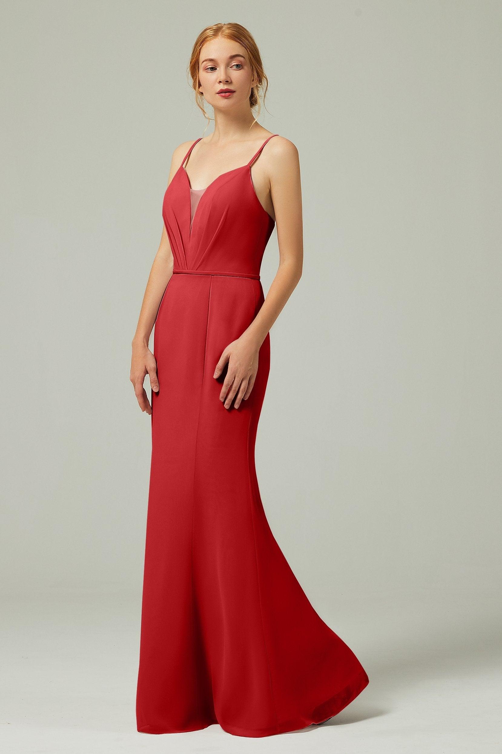 Trumpet-Mermaid Floor Length Chiffon Bridesmaid Dress CB0319 - COCOMELODY