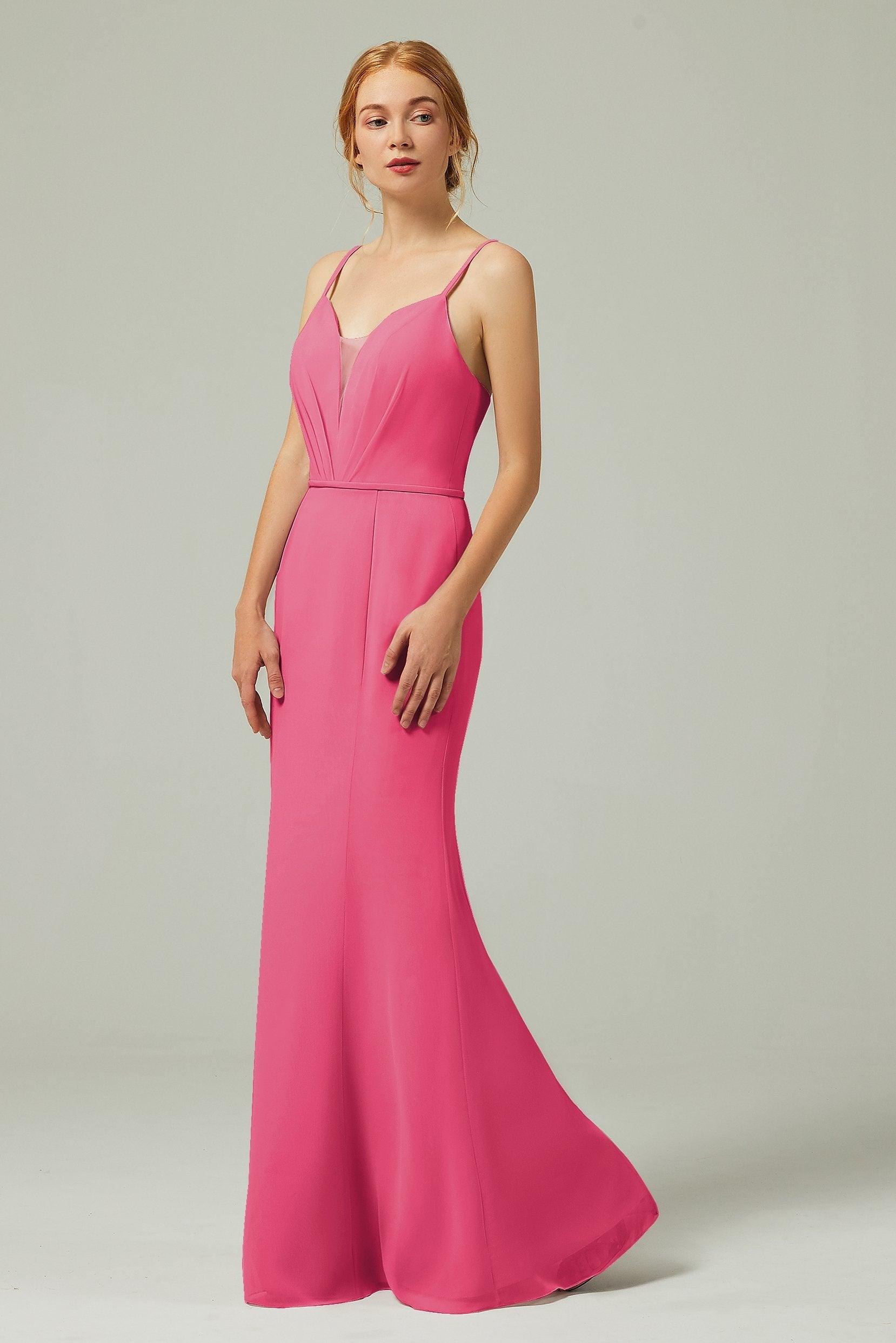 Trumpet-Mermaid Floor Length Chiffon Bridesmaid Dress CB0319 - COCOMELODY