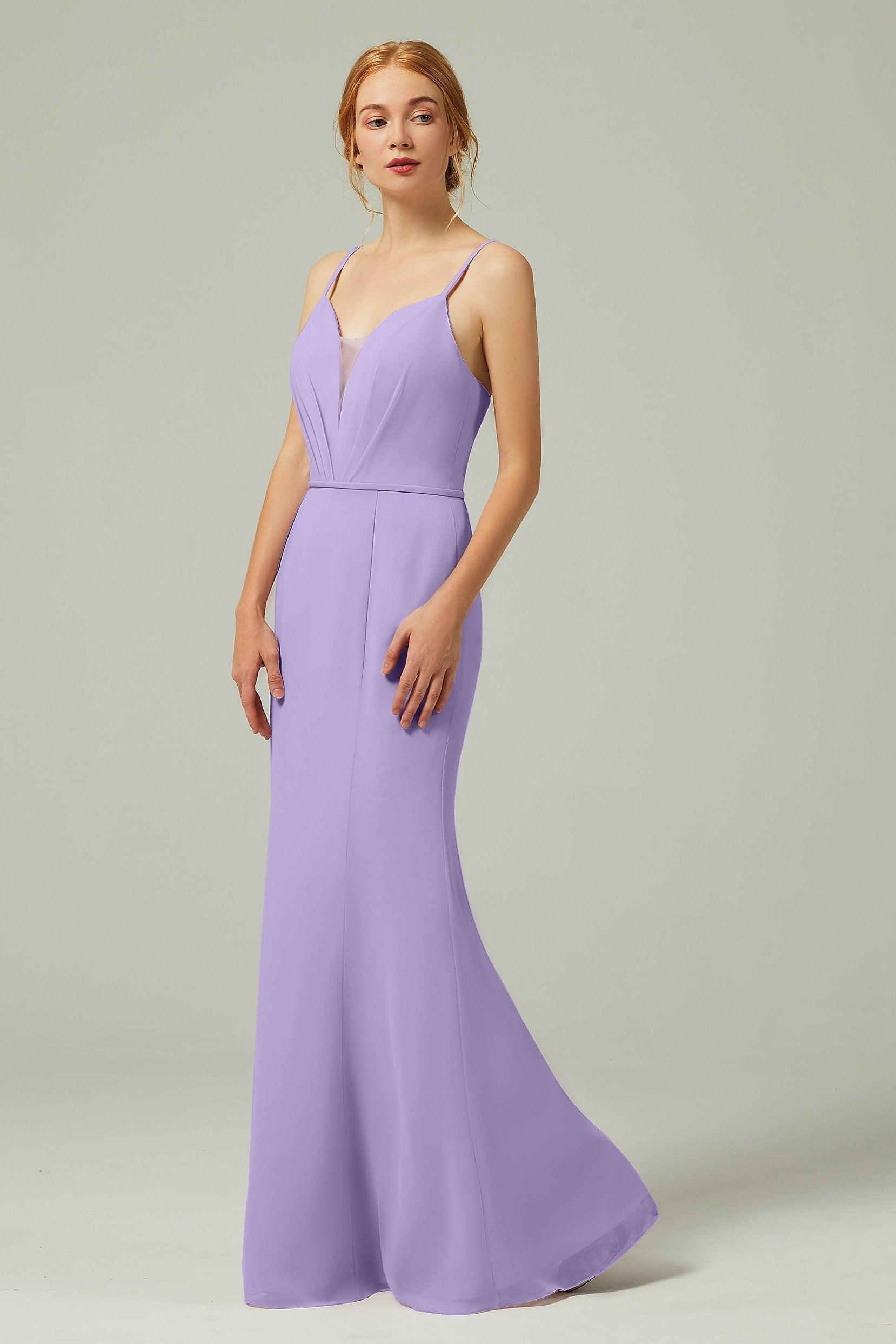 Trumpet-Mermaid Floor Length Chiffon Bridesmaid Dress CB0319 - COCOMELODY