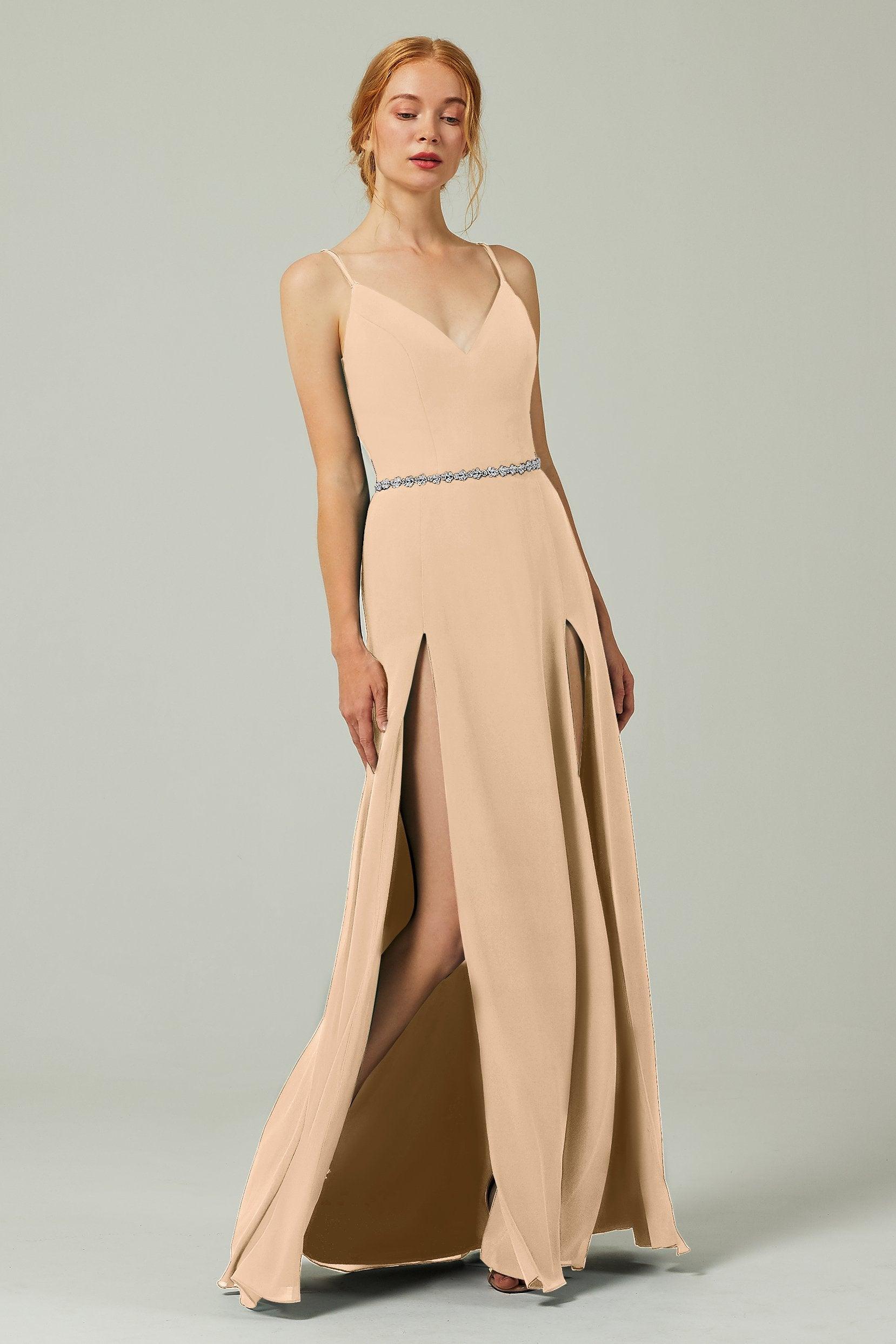 A-Line Floor Length Chiffon Bridesmaid Dress CB0321 - COCOMELODY