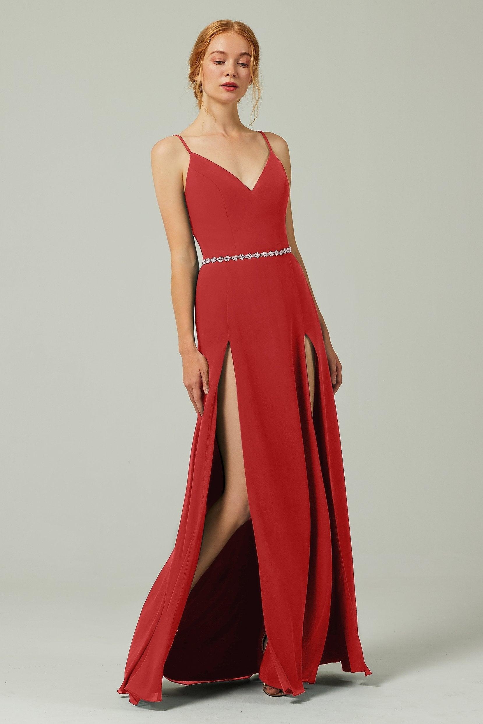 A-Line Floor Length Chiffon Bridesmaid Dress CB0321 - COCOMELODY