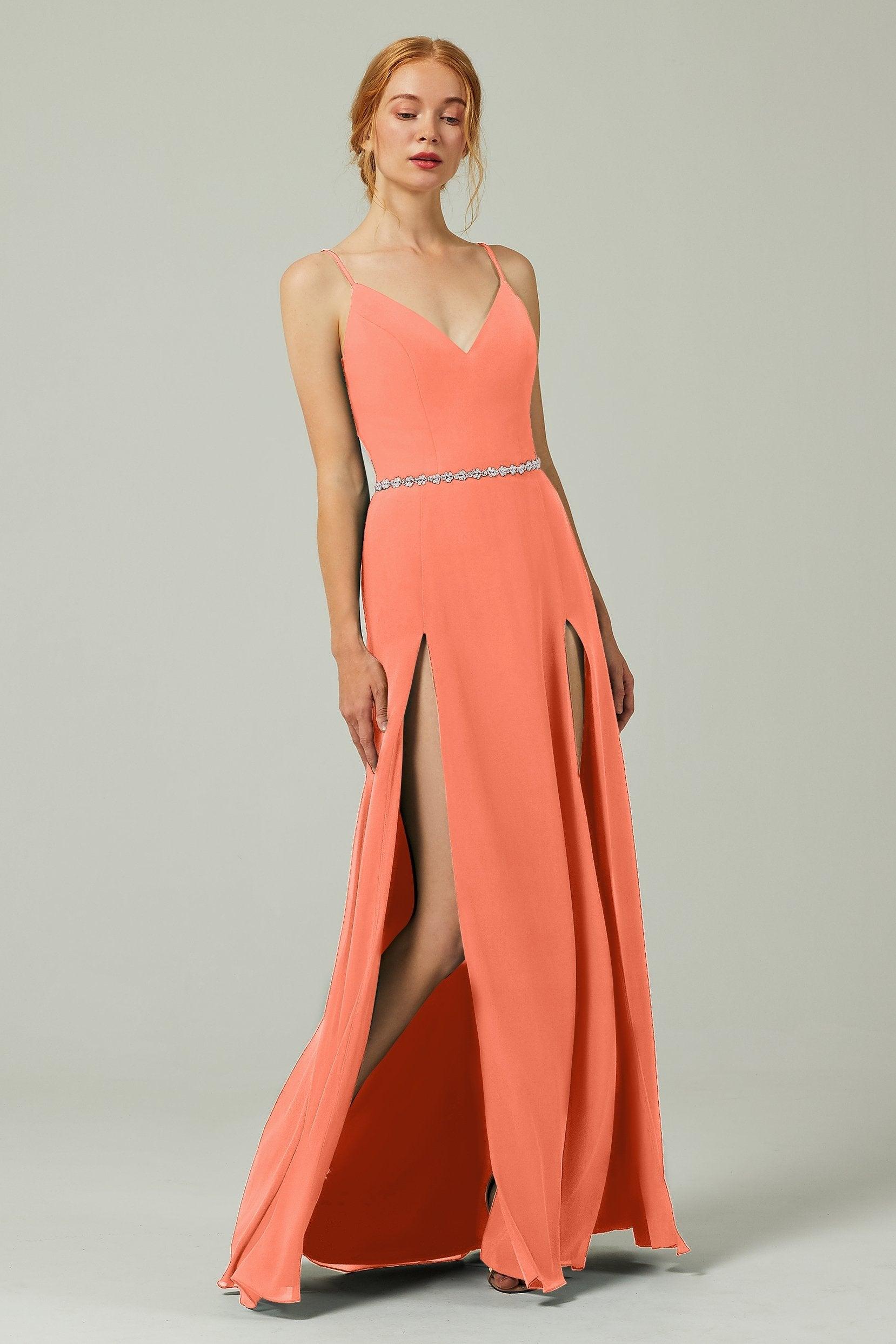 A-Line Floor Length Chiffon Bridesmaid Dress CB0321 - COCOMELODY