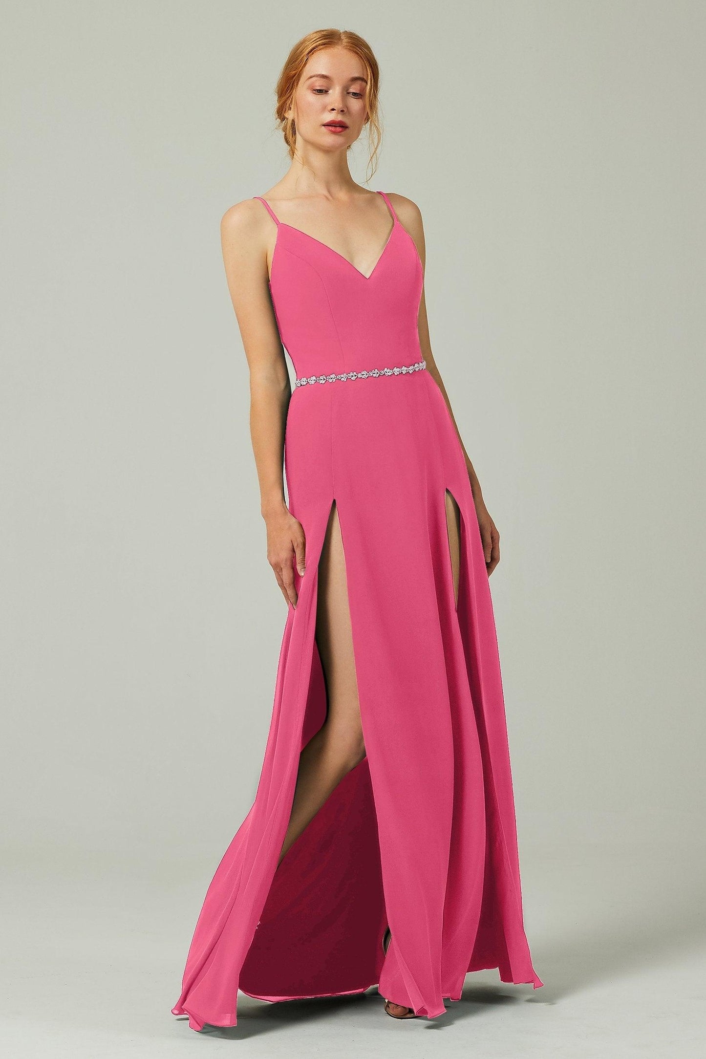 A-Line Floor Length Chiffon Bridesmaid Dress CB0321 - COCOMELODY