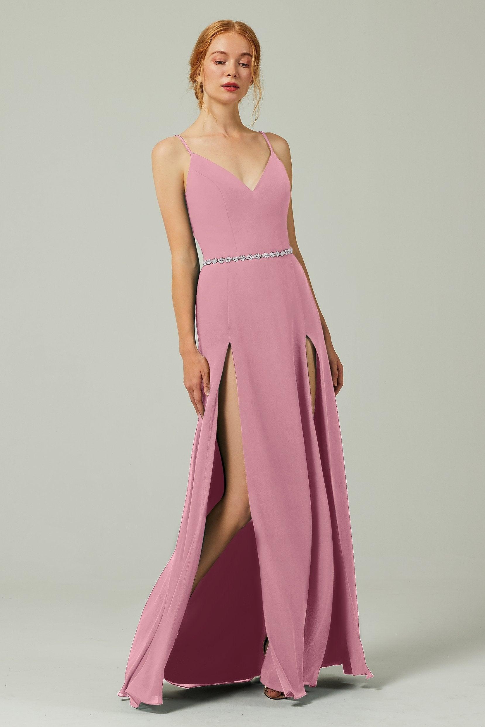 A-Line Floor Length Chiffon Bridesmaid Dress CB0321 - COCOMELODY