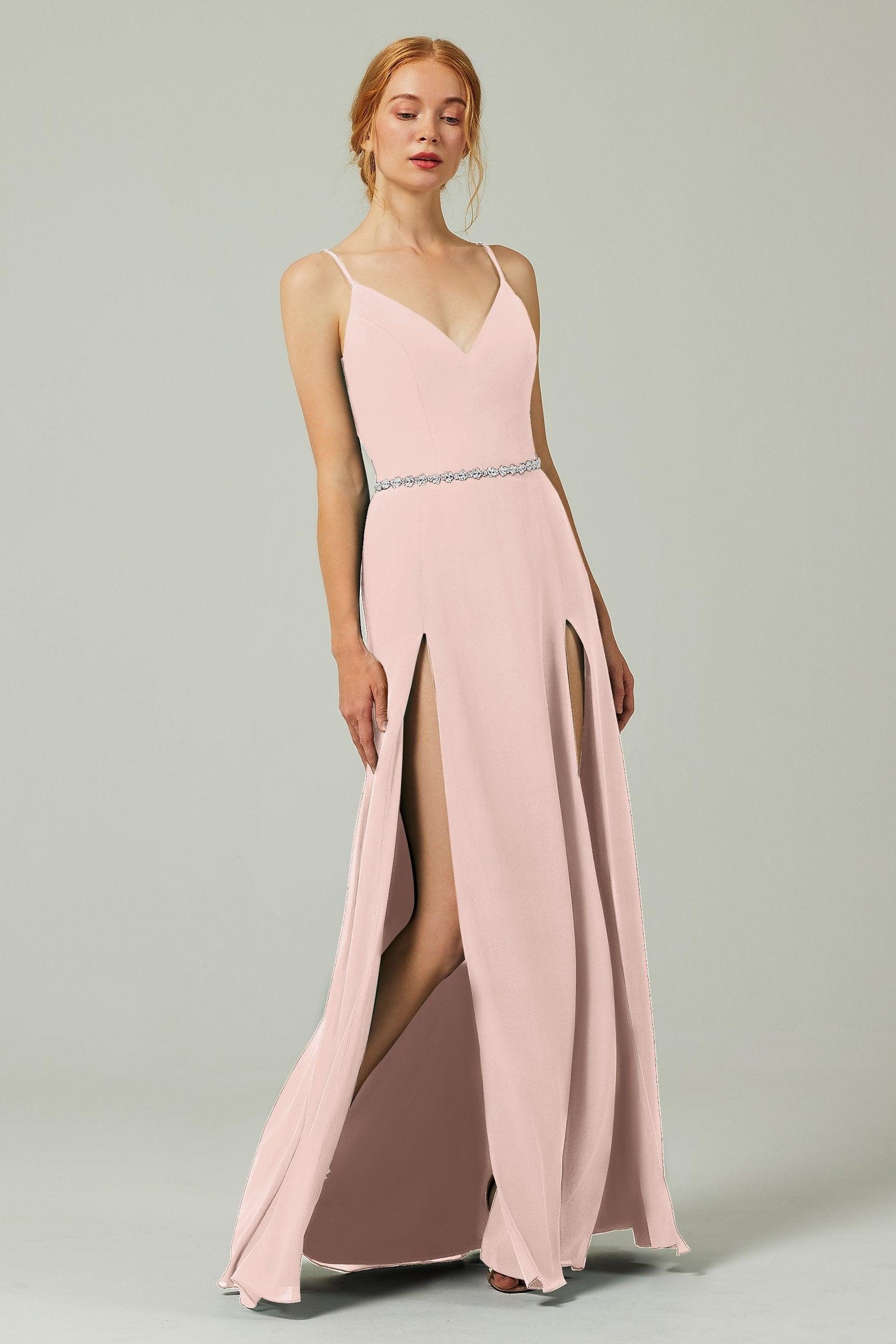 A-Line Floor Length Chiffon Bridesmaid Dress CB0321 - COCOMELODY