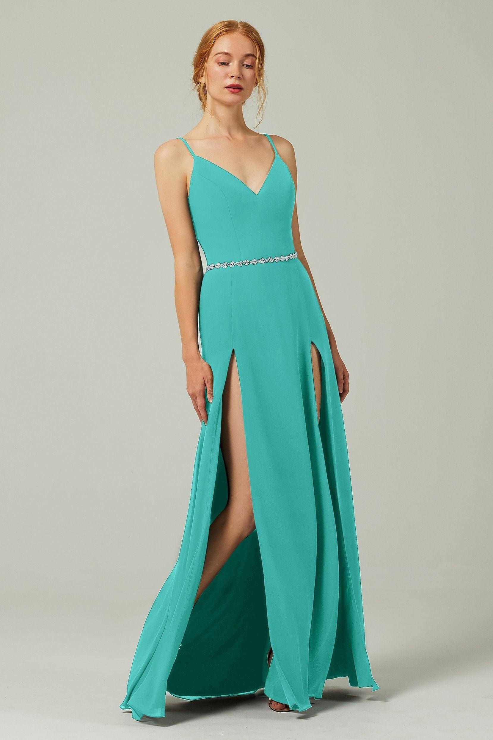 A-Line Floor Length Chiffon Bridesmaid Dress CB0321 - COCOMELODY