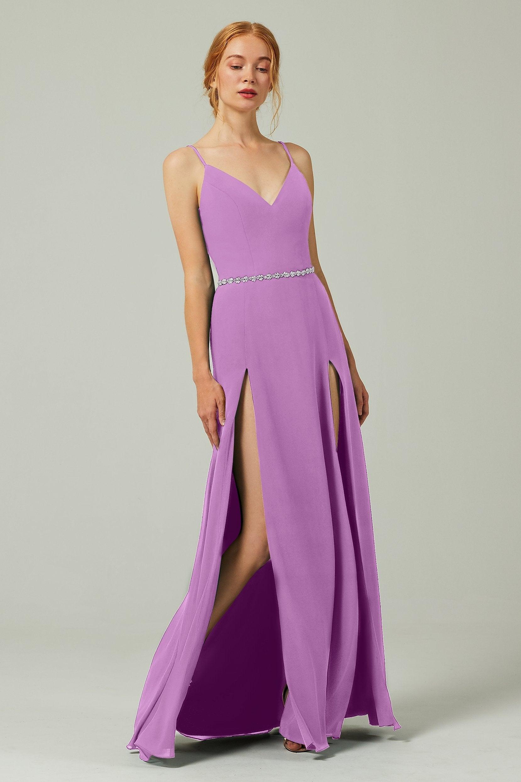 A-Line Floor Length Chiffon Bridesmaid Dress CB0321 - COCOMELODY