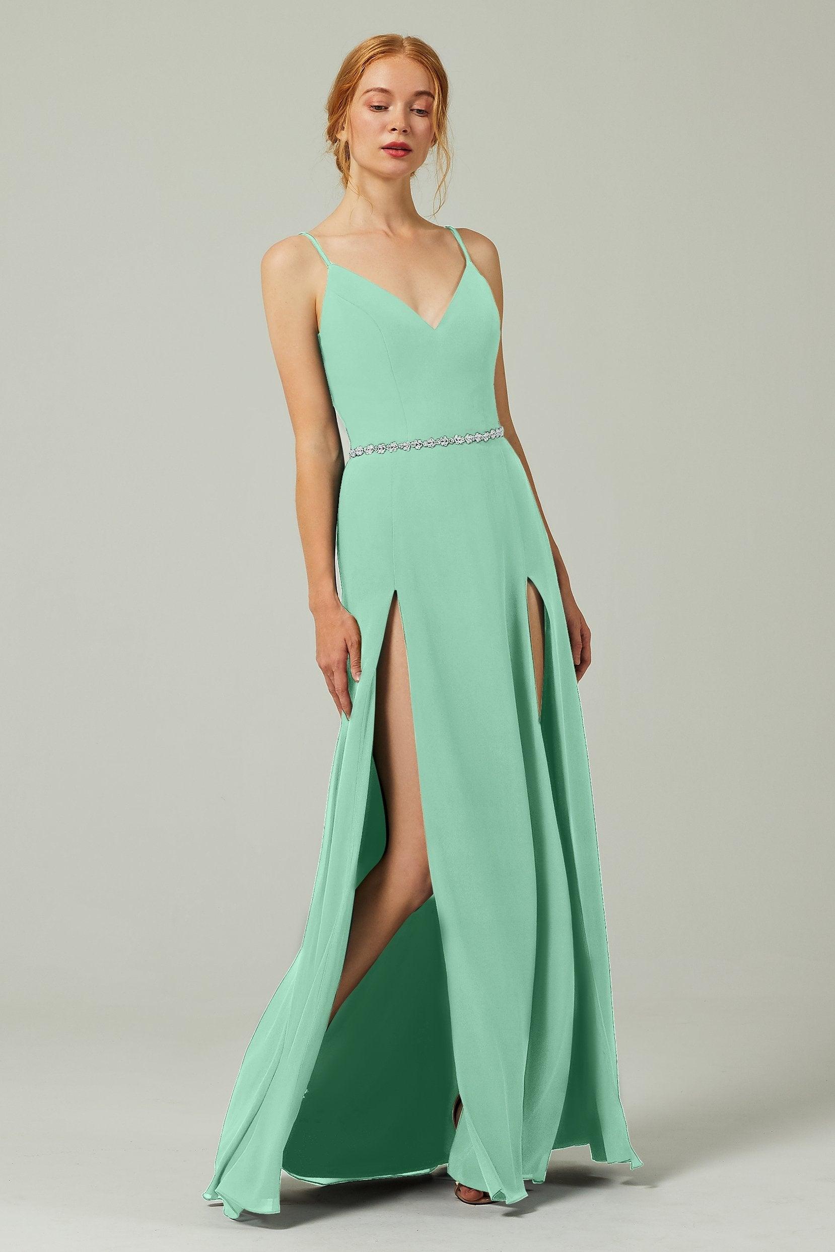 A-Line Floor Length Chiffon Bridesmaid Dress CB0321 - COCOMELODY