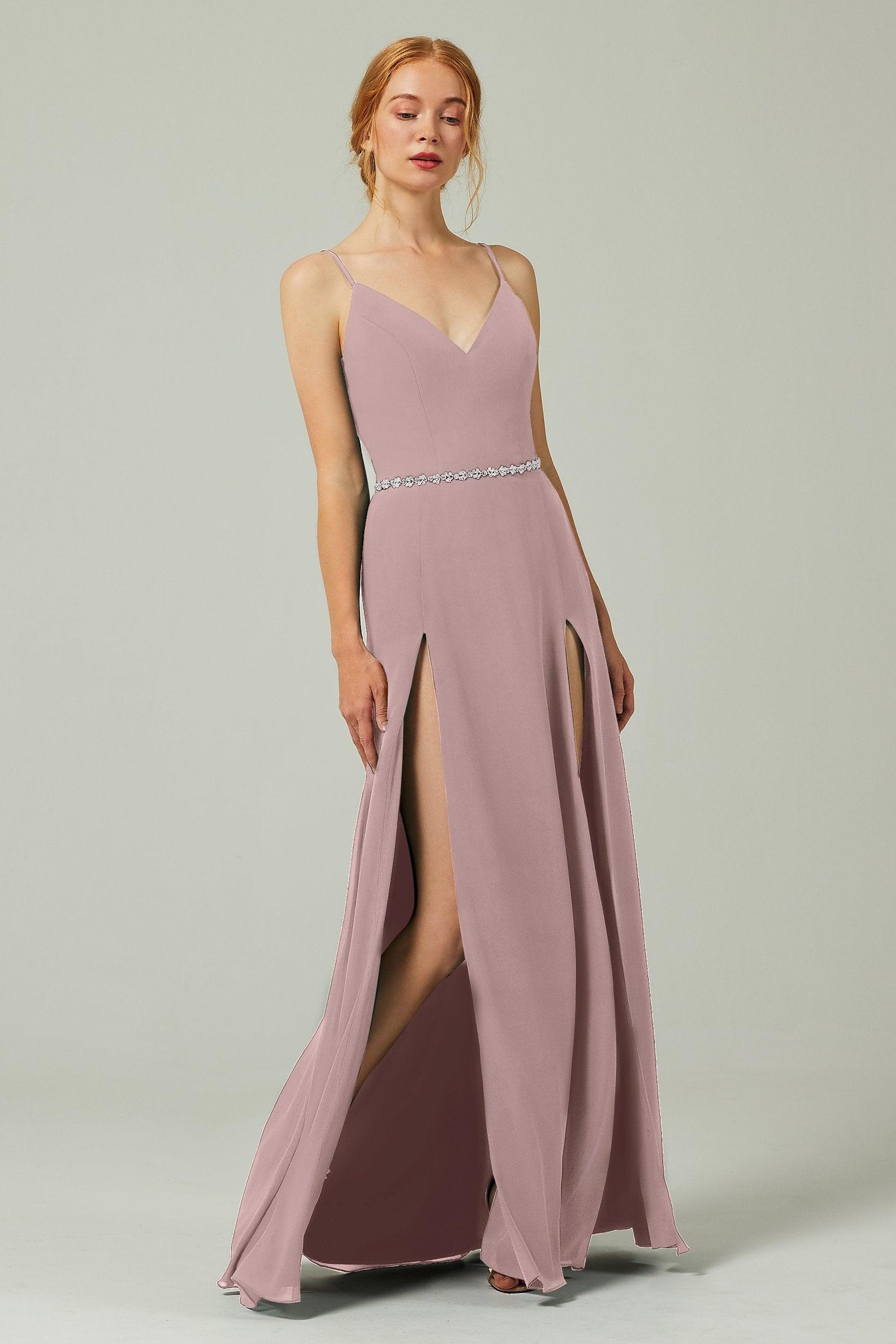 A-Line Floor Length Chiffon Bridesmaid Dress CB0321 - COCOMELODY