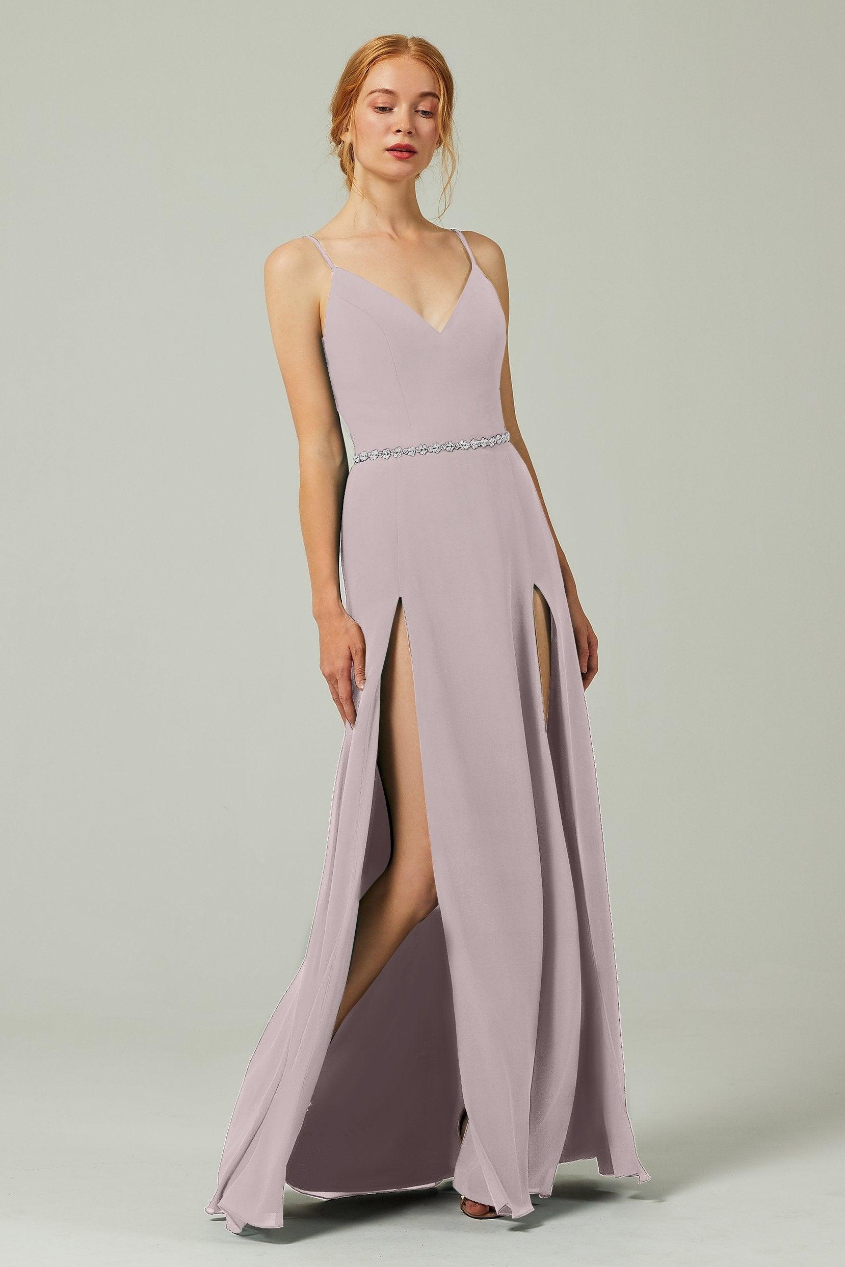 A-Line Floor Length Chiffon Bridesmaid Dress CB0321 - COCOMELODY
