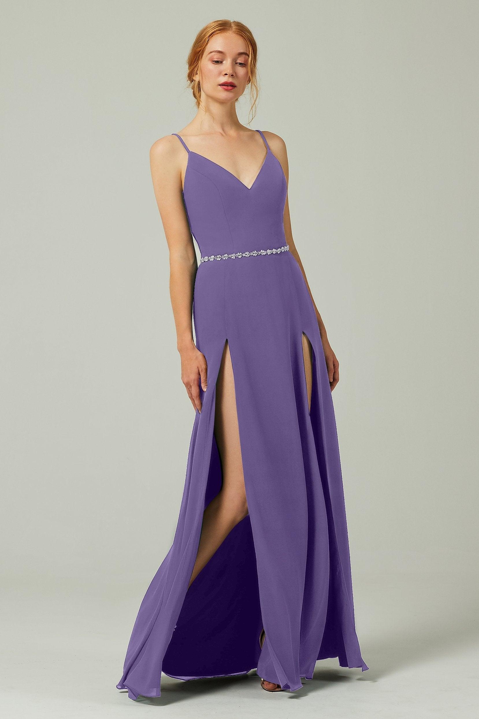 A-Line Floor Length Chiffon Bridesmaid Dress CB0321 - COCOMELODY