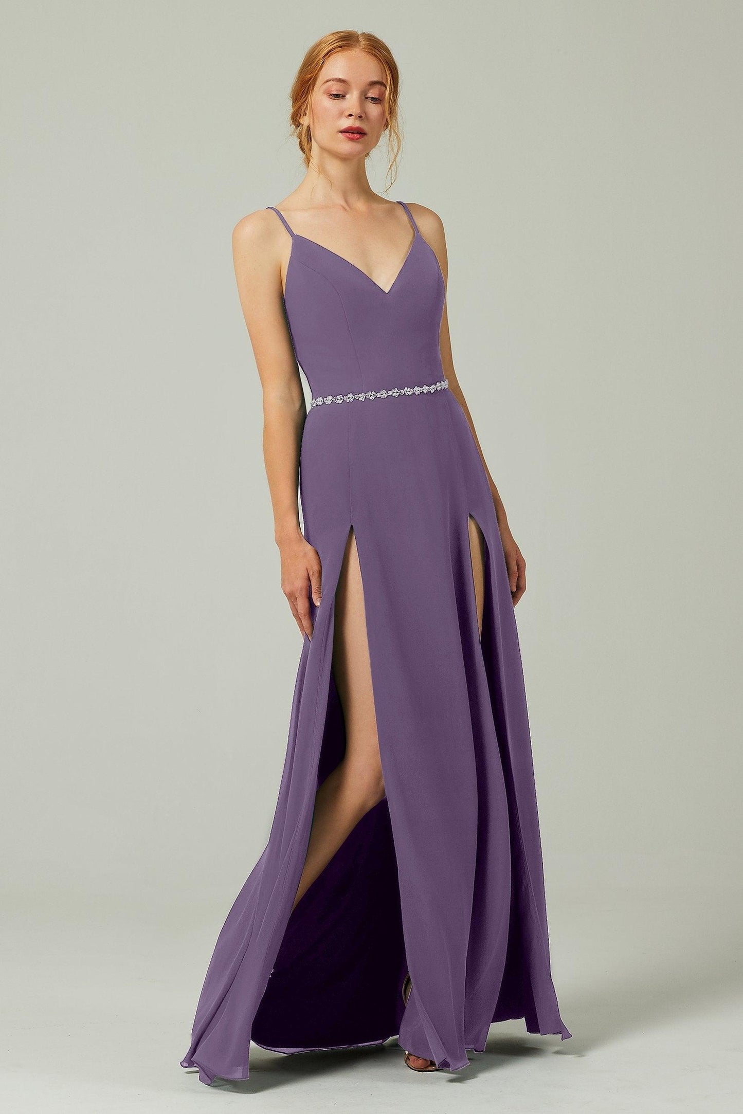 A-Line Floor Length Chiffon Bridesmaid Dress CB0321 - COCOMELODY