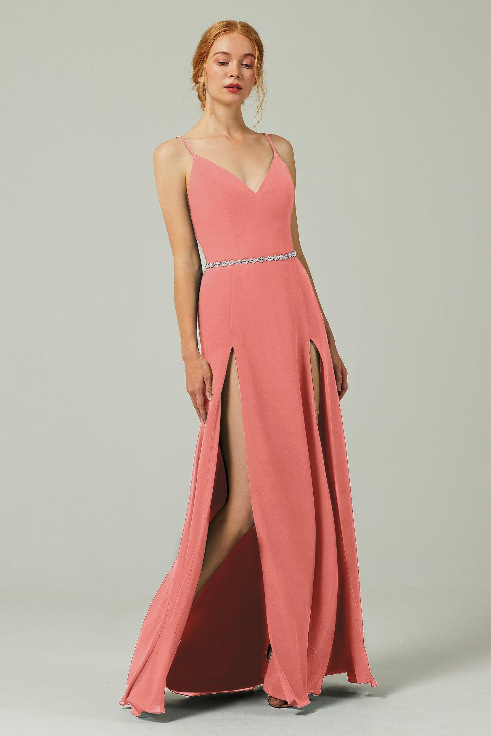 A-Line Floor Length Chiffon Bridesmaid Dress CB0321 - COCOMELODY