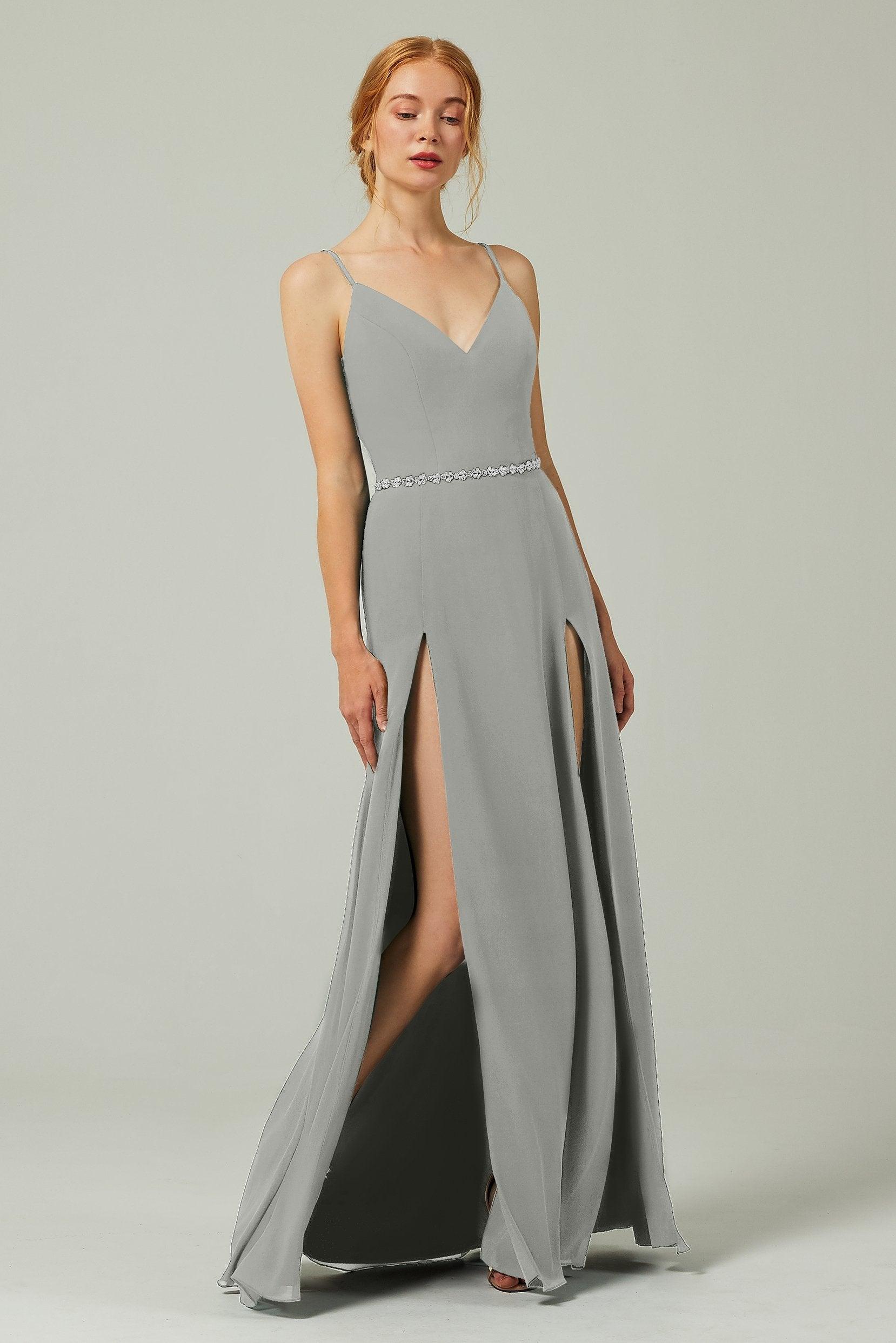A-Line Floor Length Chiffon Bridesmaid Dress CB0321 - COCOMELODY