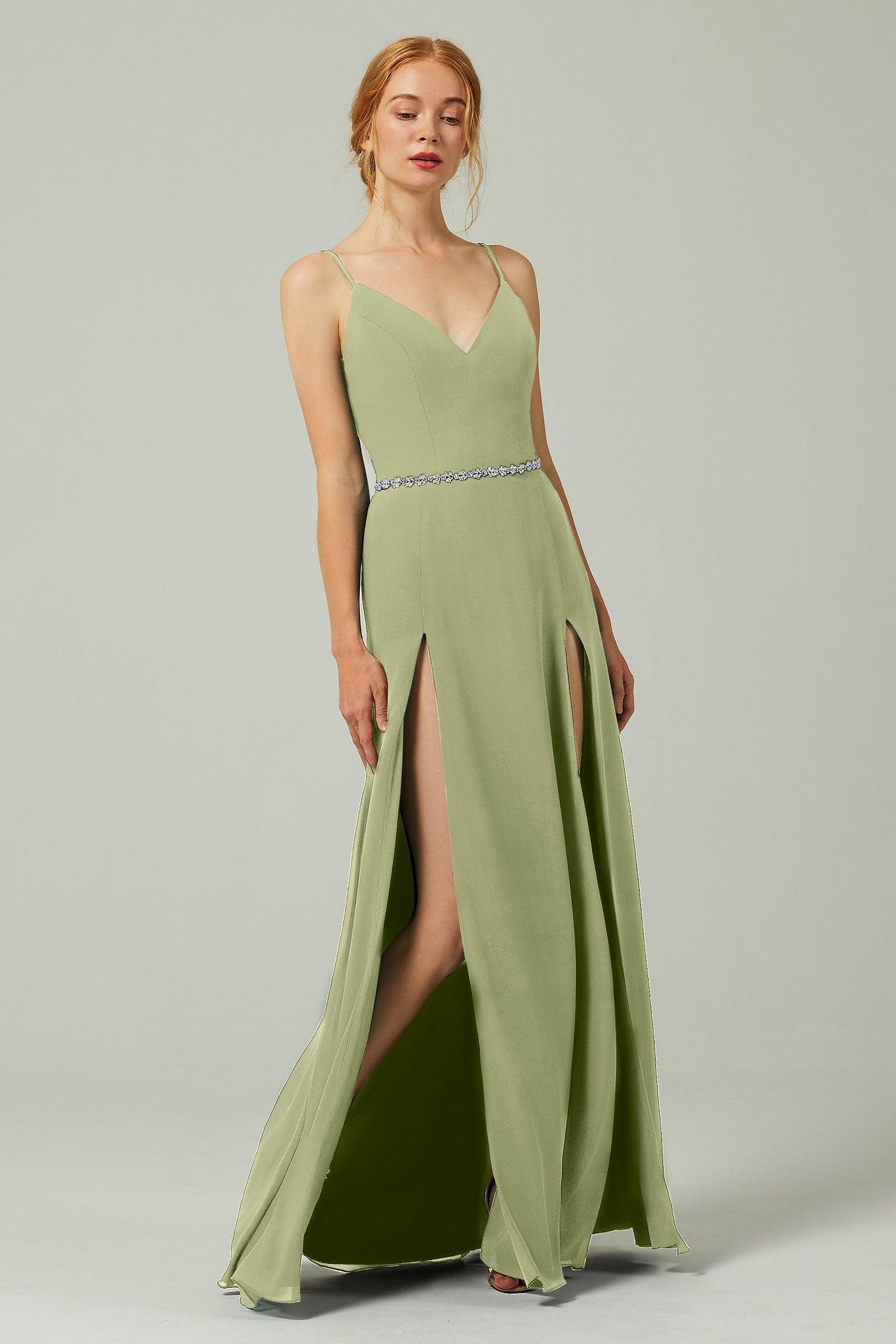 A-Line Floor Length Chiffon Bridesmaid Dress CB0321 - COCOMELODY