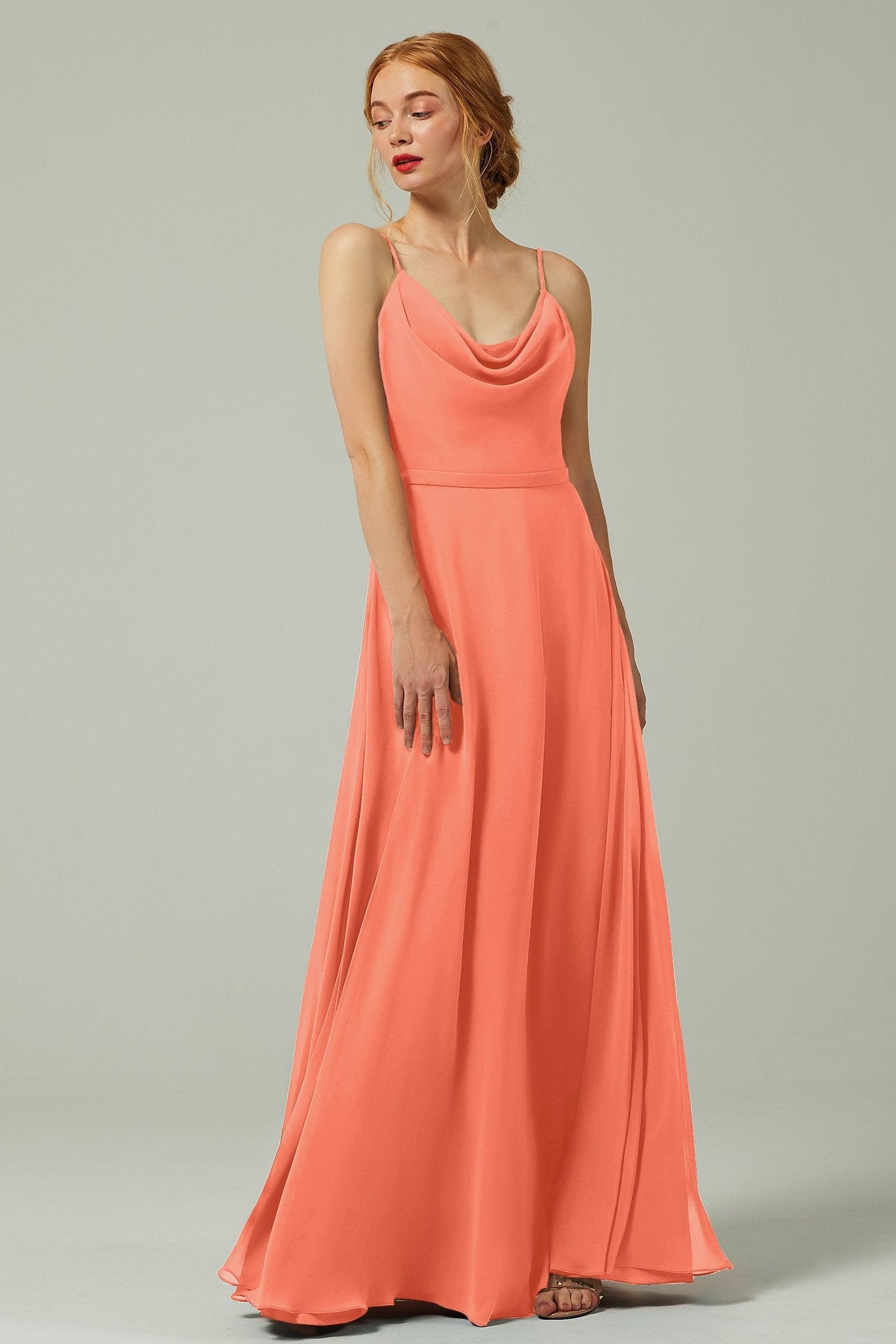 A-Line Floor Length Chiffon Bridesmaid Dress CB0322 - COCOMELODY
