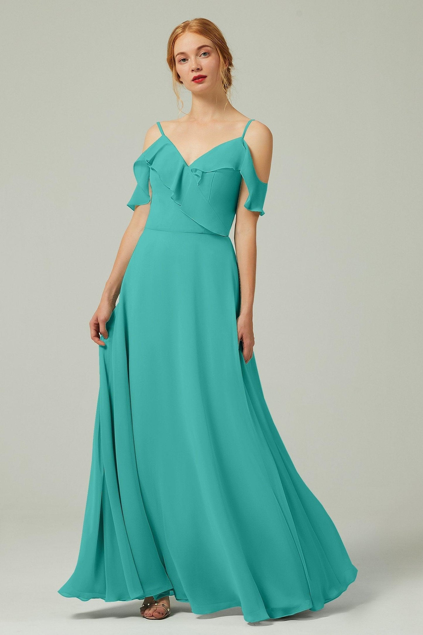 A-Line Floor Length Chiffon Bridesmaid Dress CB0326 - COCOMELODY