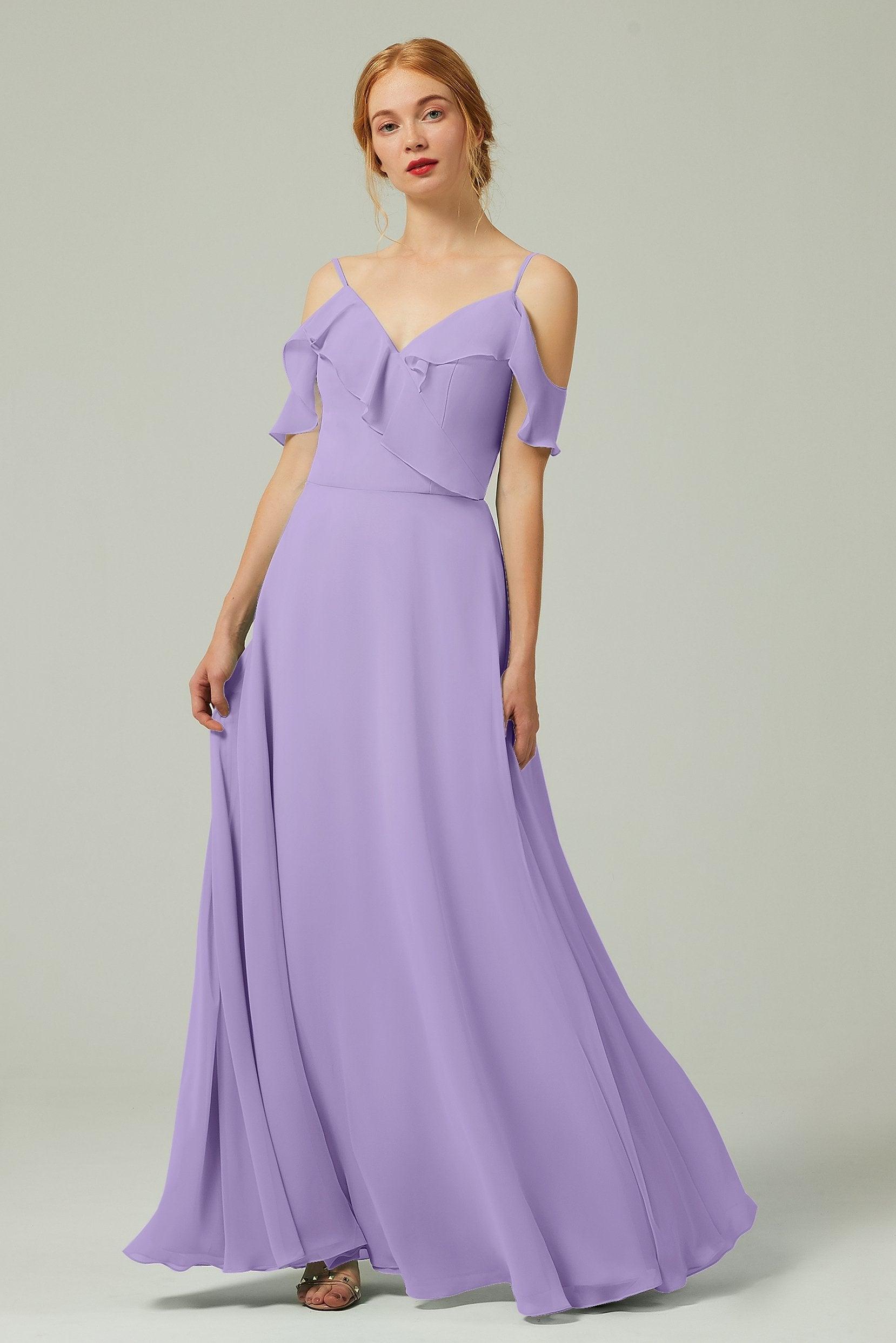 A-Line Floor Length Chiffon Bridesmaid Dress CB0326 - COCOMELODY