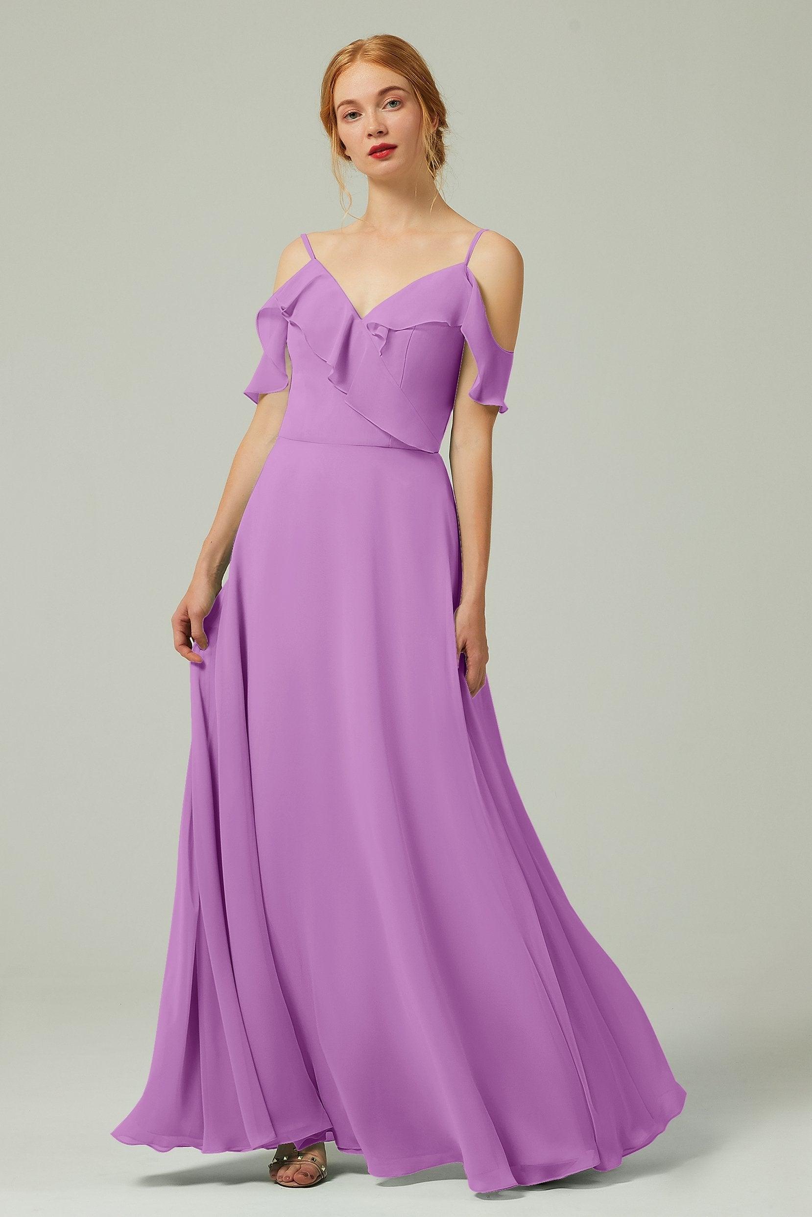 A-Line Floor Length Chiffon Bridesmaid Dress CB0326 - COCOMELODY