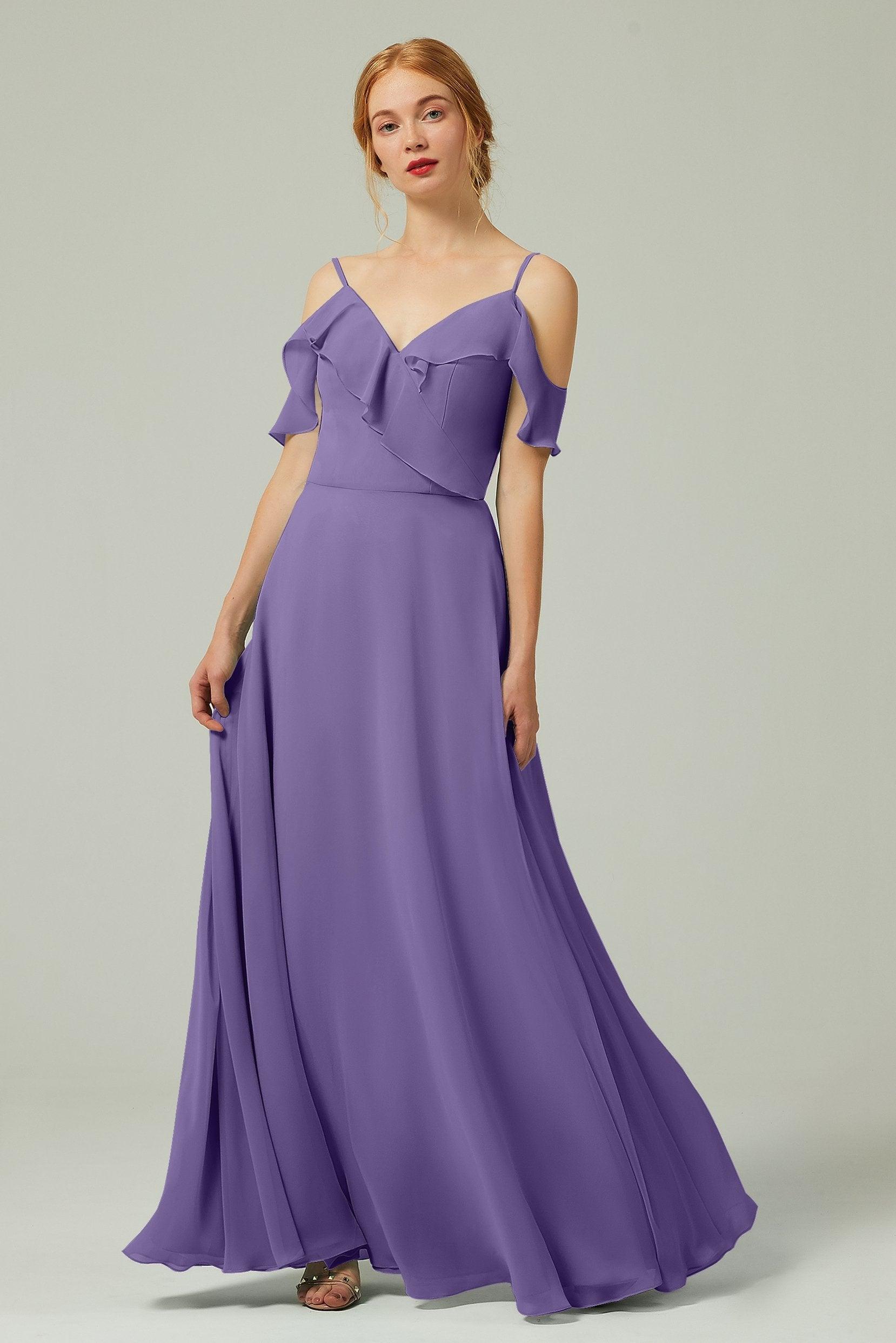 A-Line Floor Length Chiffon Bridesmaid Dress CB0326 - COCOMELODY
