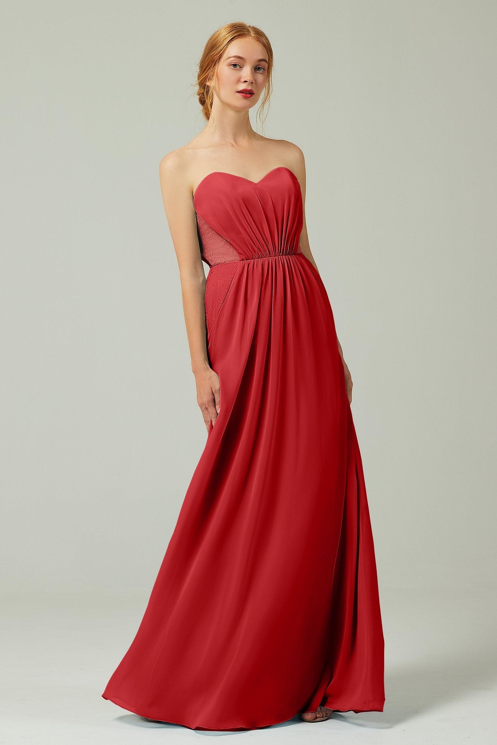 Sheath-Column Floor Length Chiffon Bridesmaid Dress CB0330 - COCOMELODY